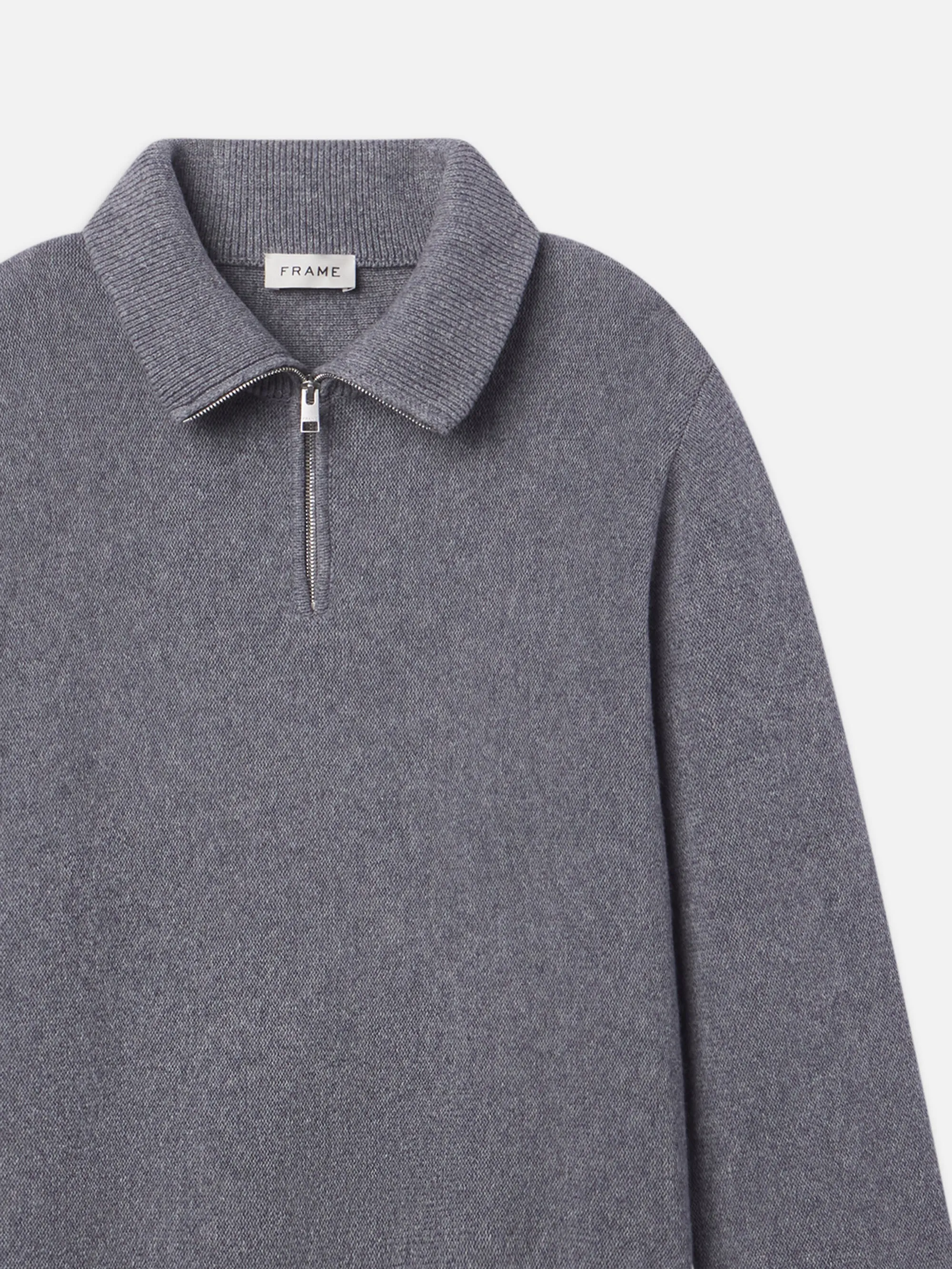 Zip Up Wool Sweater -- Grey Melange sold by Frame Denim product image thumbnail 2