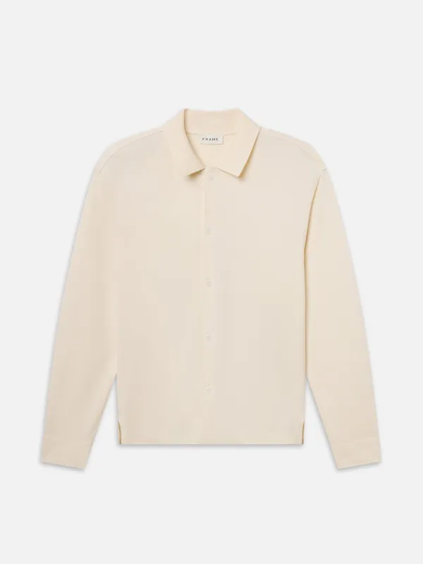 Button Down Pique Shirt -- Cream sold by Frame Denim
