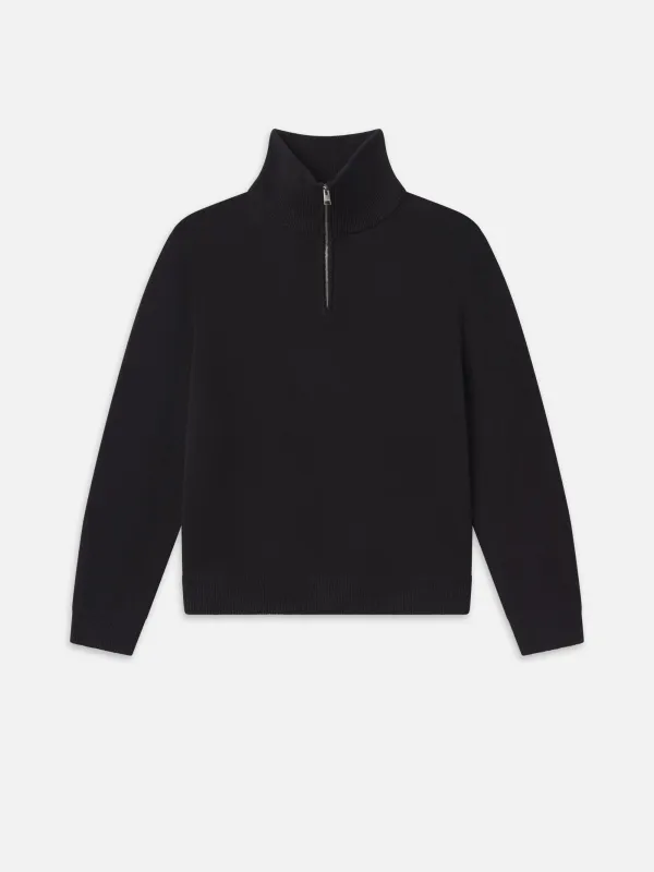 Zip Up Wool Sweater -- Black sold by Frame Denim