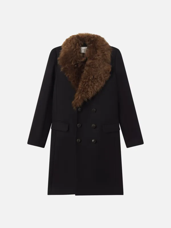 The Shearling Classic Coat -- Black sold by Frame Denim