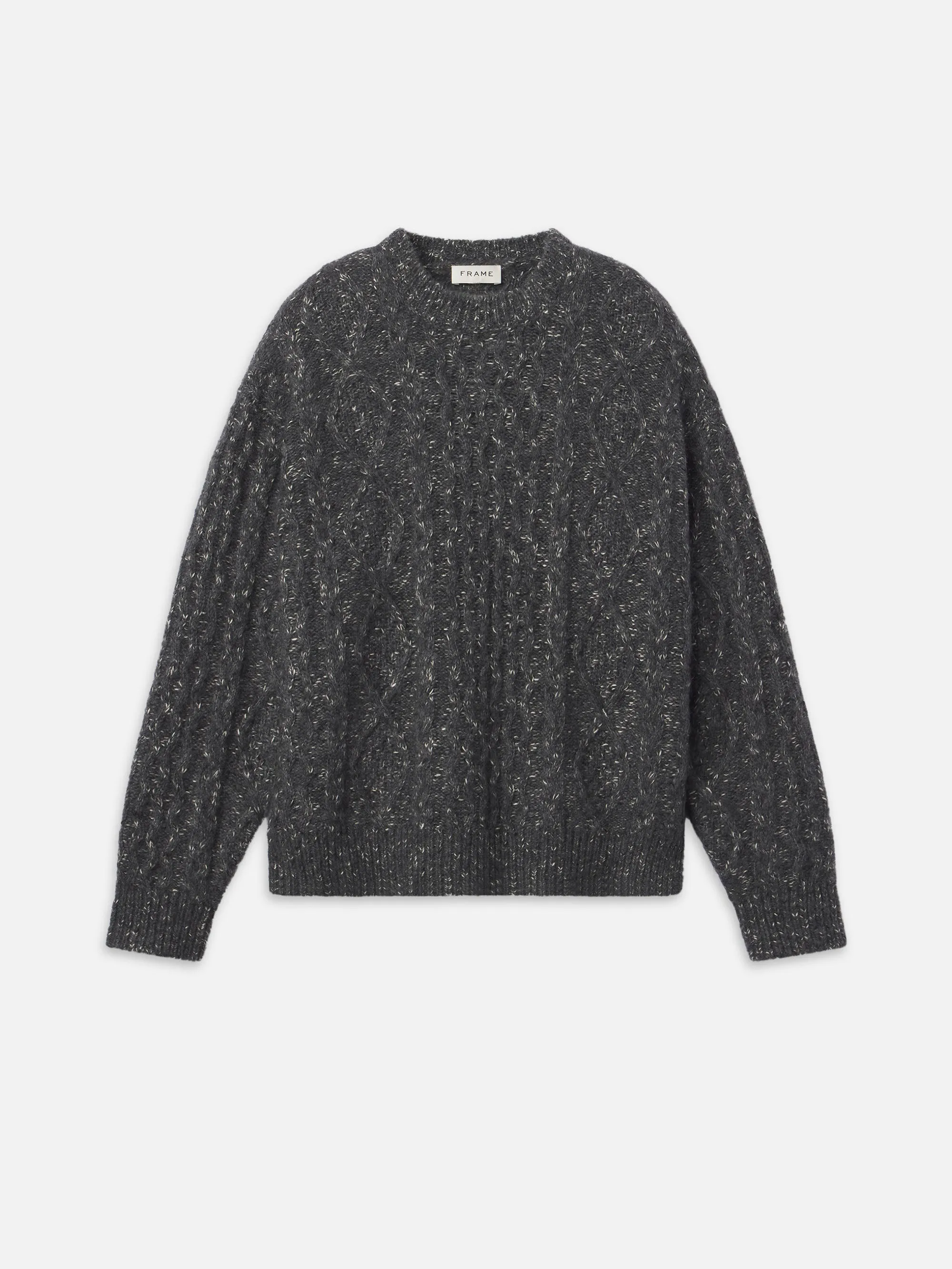 Chunky Cable Sweater -- Grey Melange sold by Frame Denim