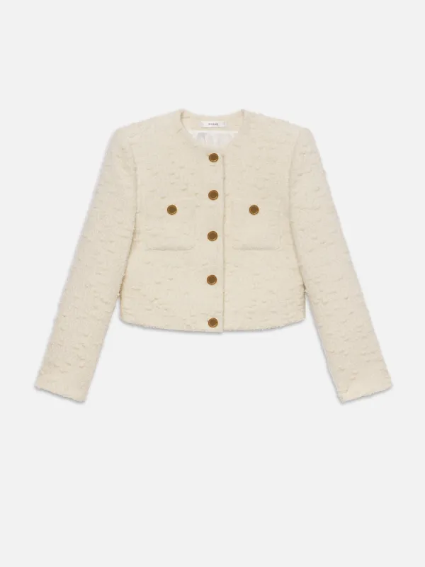 Cropped Button Front Jacket -- Ecru sold by Frame Denim