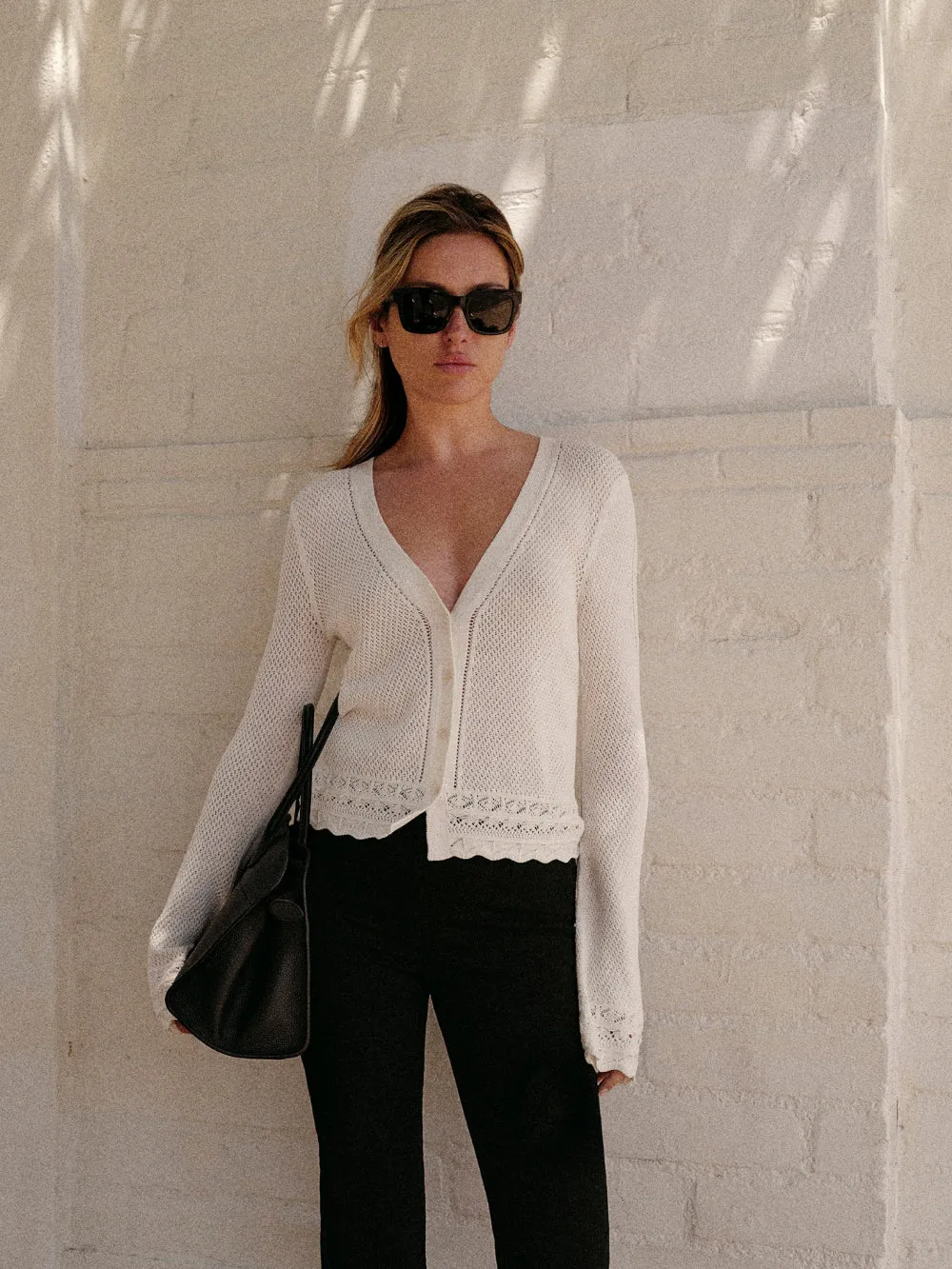 Pointelle Cardi -- Cream sold by Frame Denim product image thumbnail 2