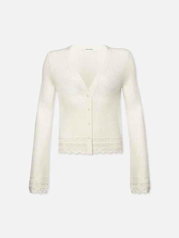 Pointelle Cardi -- Cream made by Frame Denim