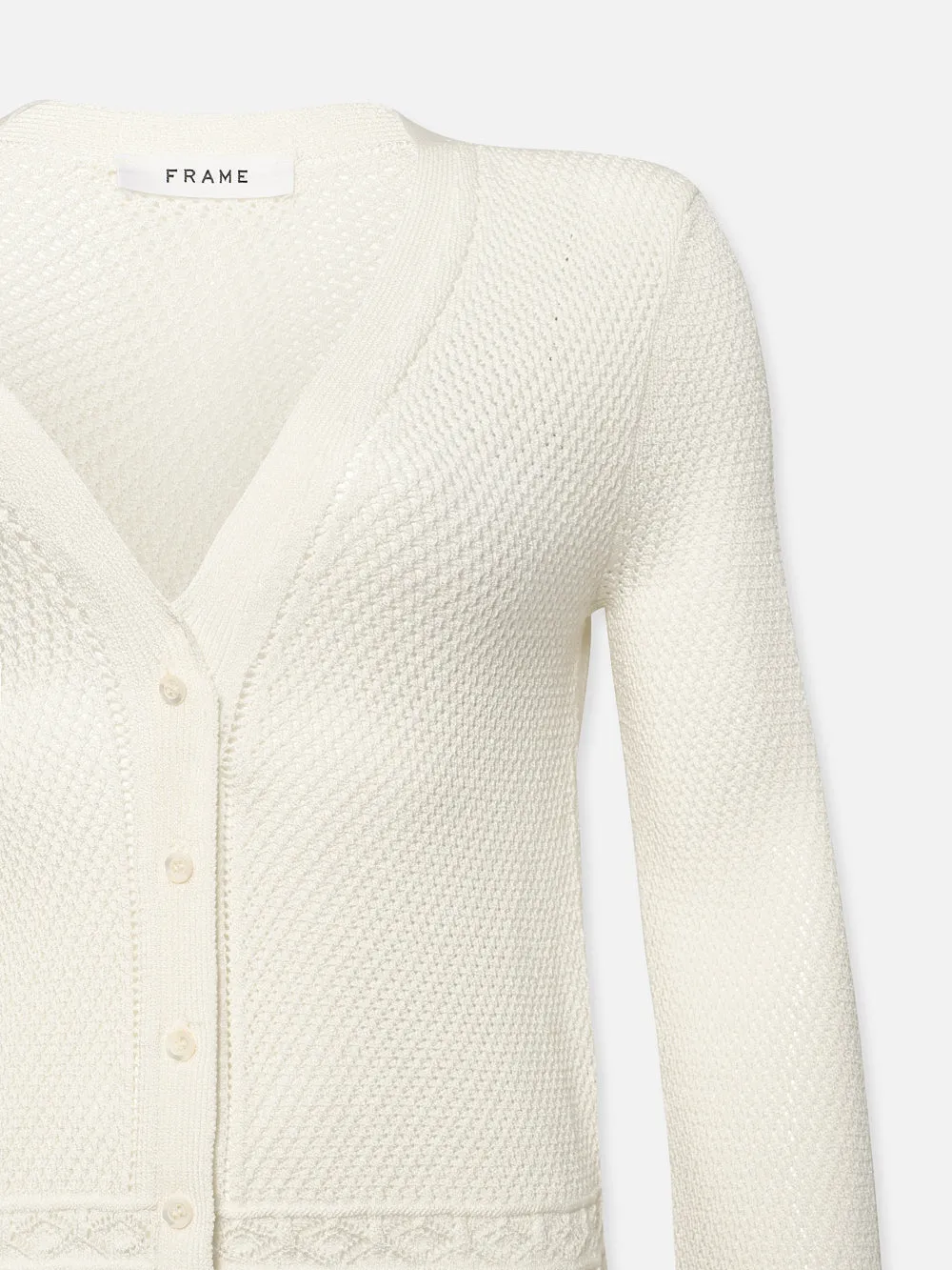 Pointelle Cardi -- Cream sold by Frame Denim product image thumbnail 3