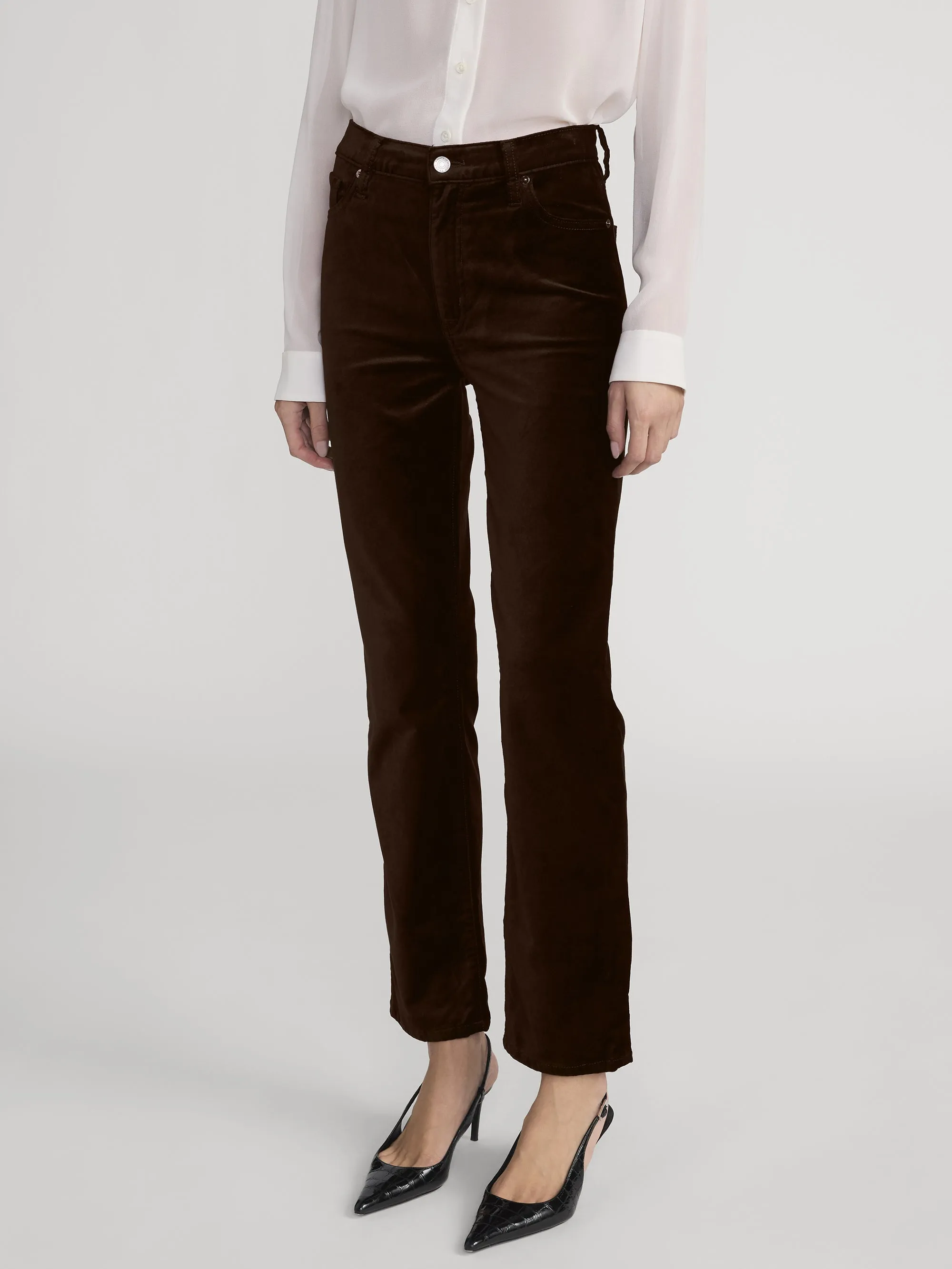 Le Sleek Straight -- Dark Clove Velvet sold by Frame Denim product image thumbnail 5