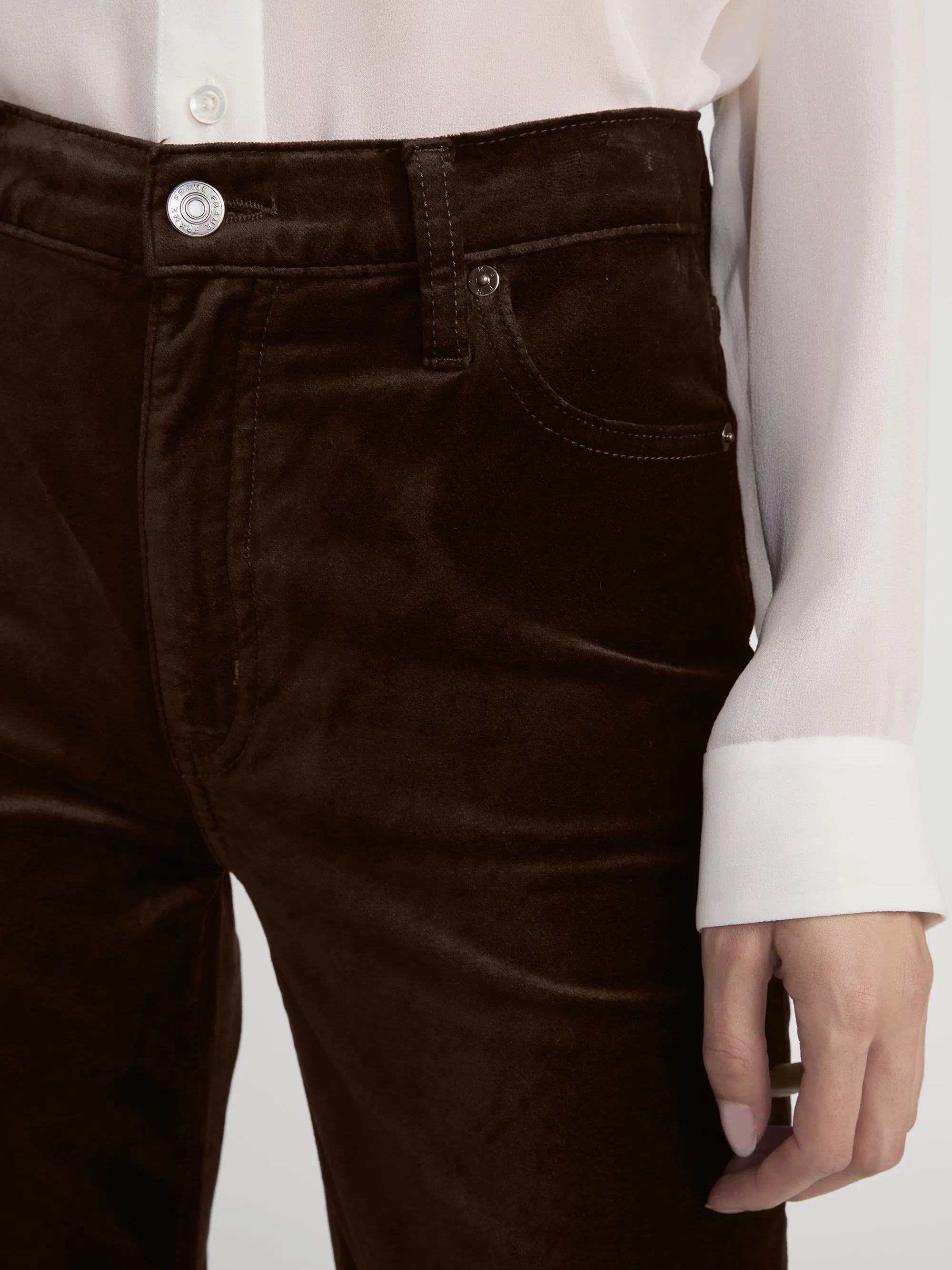 Le Sleek Straight -- Dark Clove Velvet sold by Frame Denim product image thumbnail 4