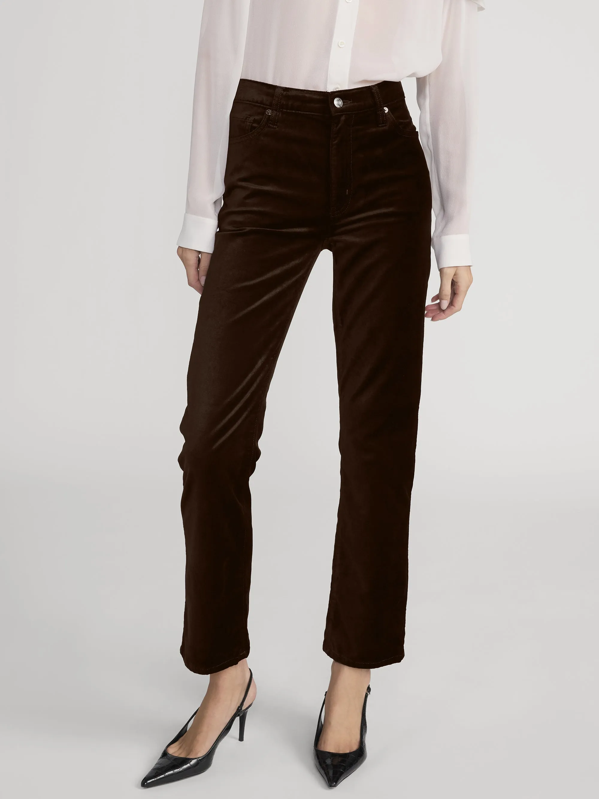 Le Sleek Straight -- Dark Clove Velvet sold by Frame Denim product image thumbnail 3