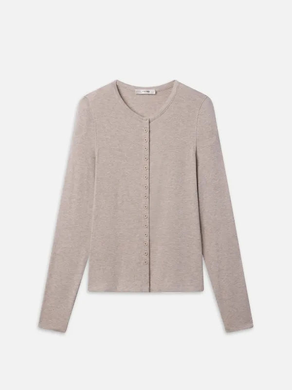 The Rib Splay Top -- Oatmeal Heather sold by Frame Denim