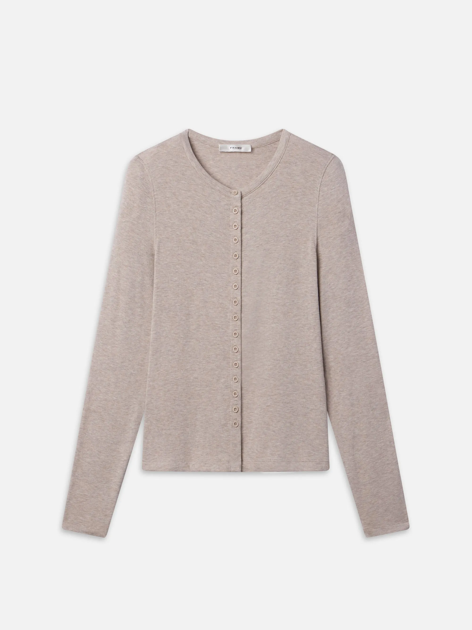 The Rib Splay Top -- Oatmeal Heather sold by Frame Denim