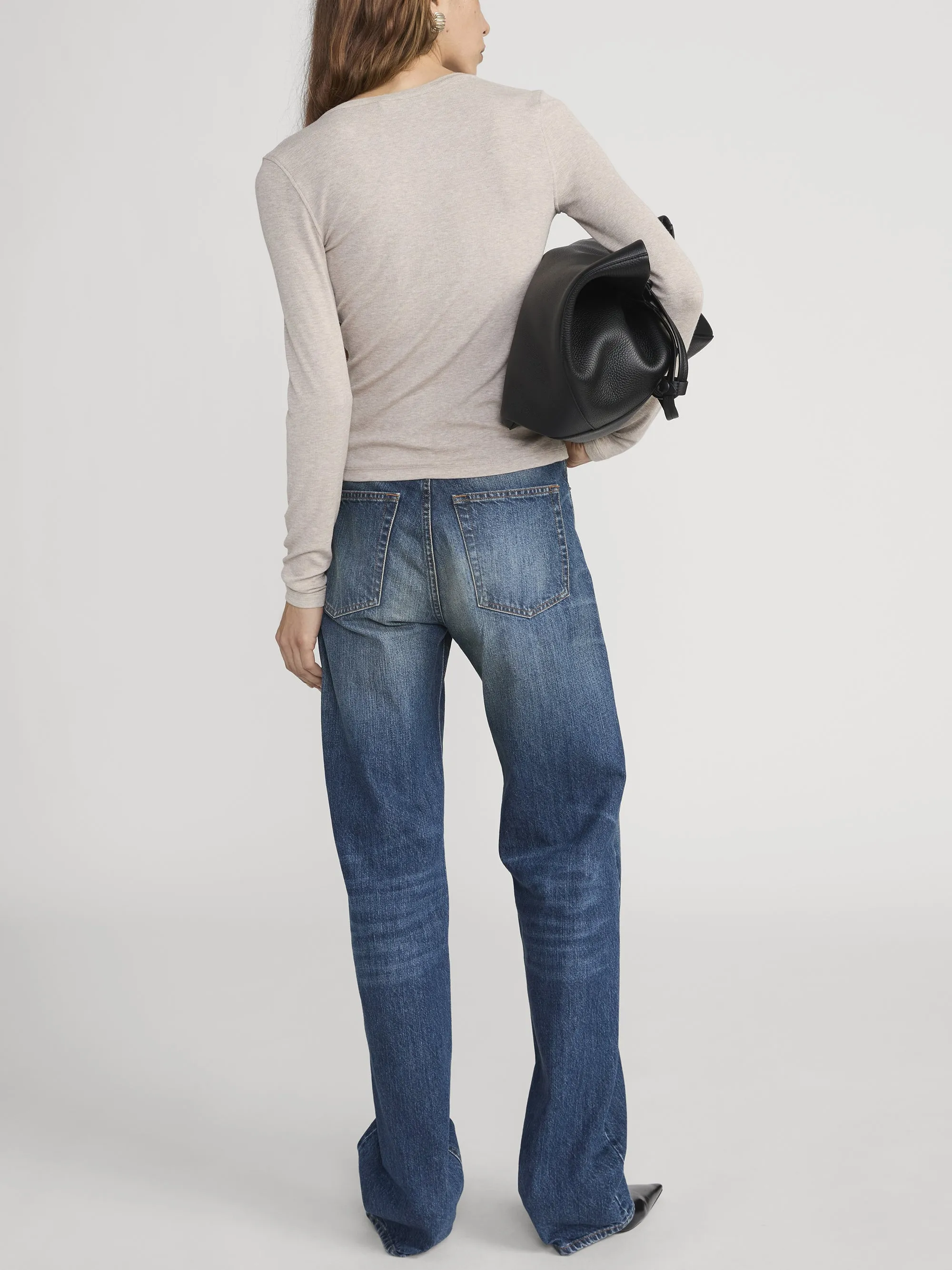 The Rib Splay Top -- Oatmeal Heather sold by Frame Denim product image thumbnail 5