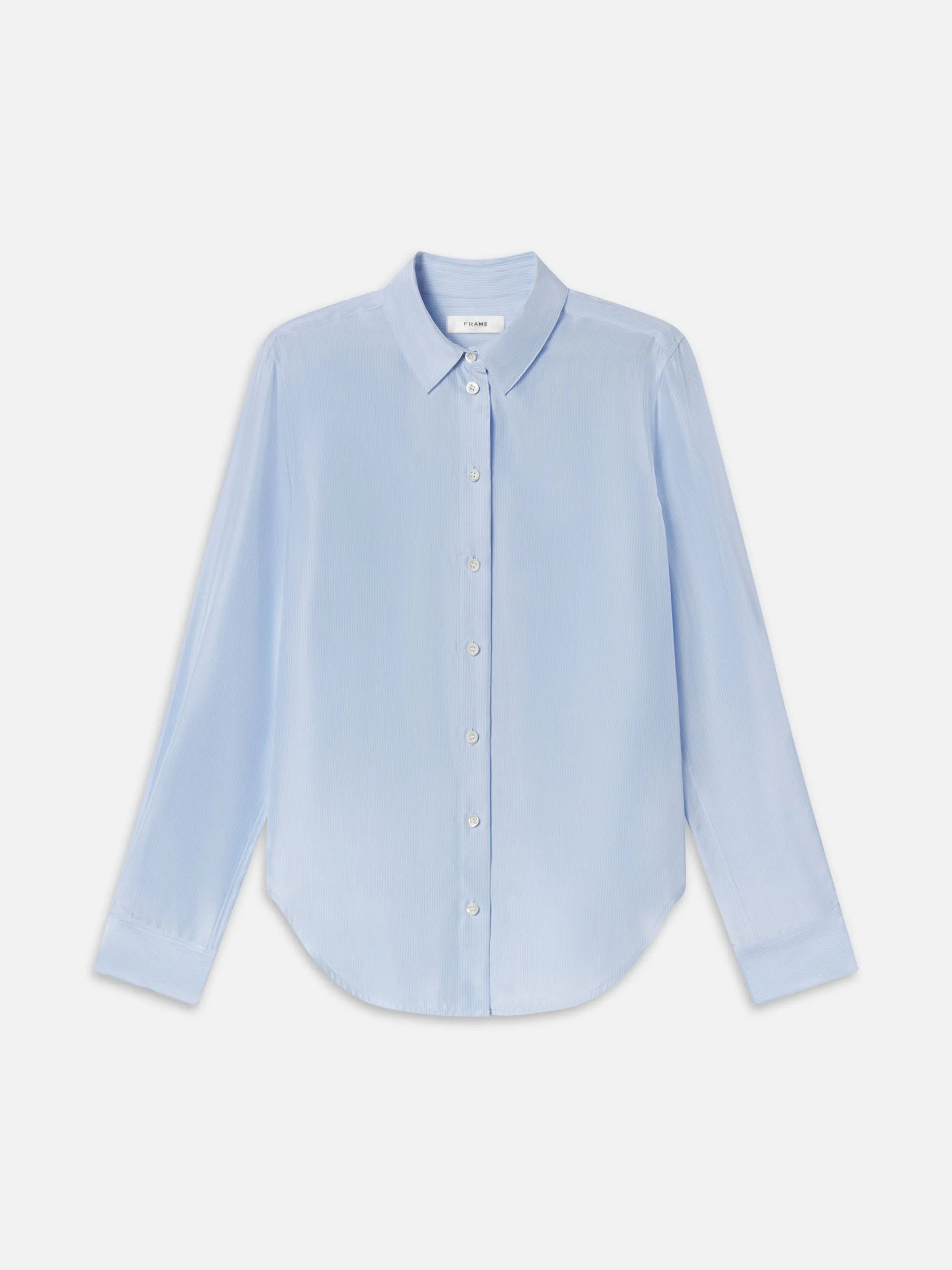 The Silk Staple Blouse -- Sky Blue sold by Frame Denim