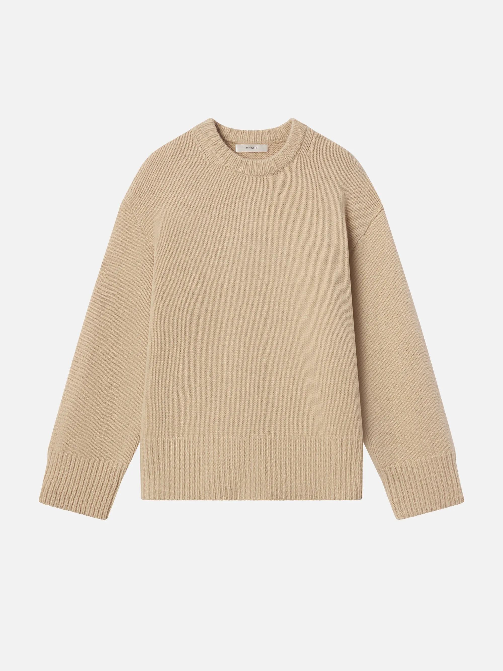 The Cashmere Oversized Crew -- Oatmeal Heather sold by Frame Denim