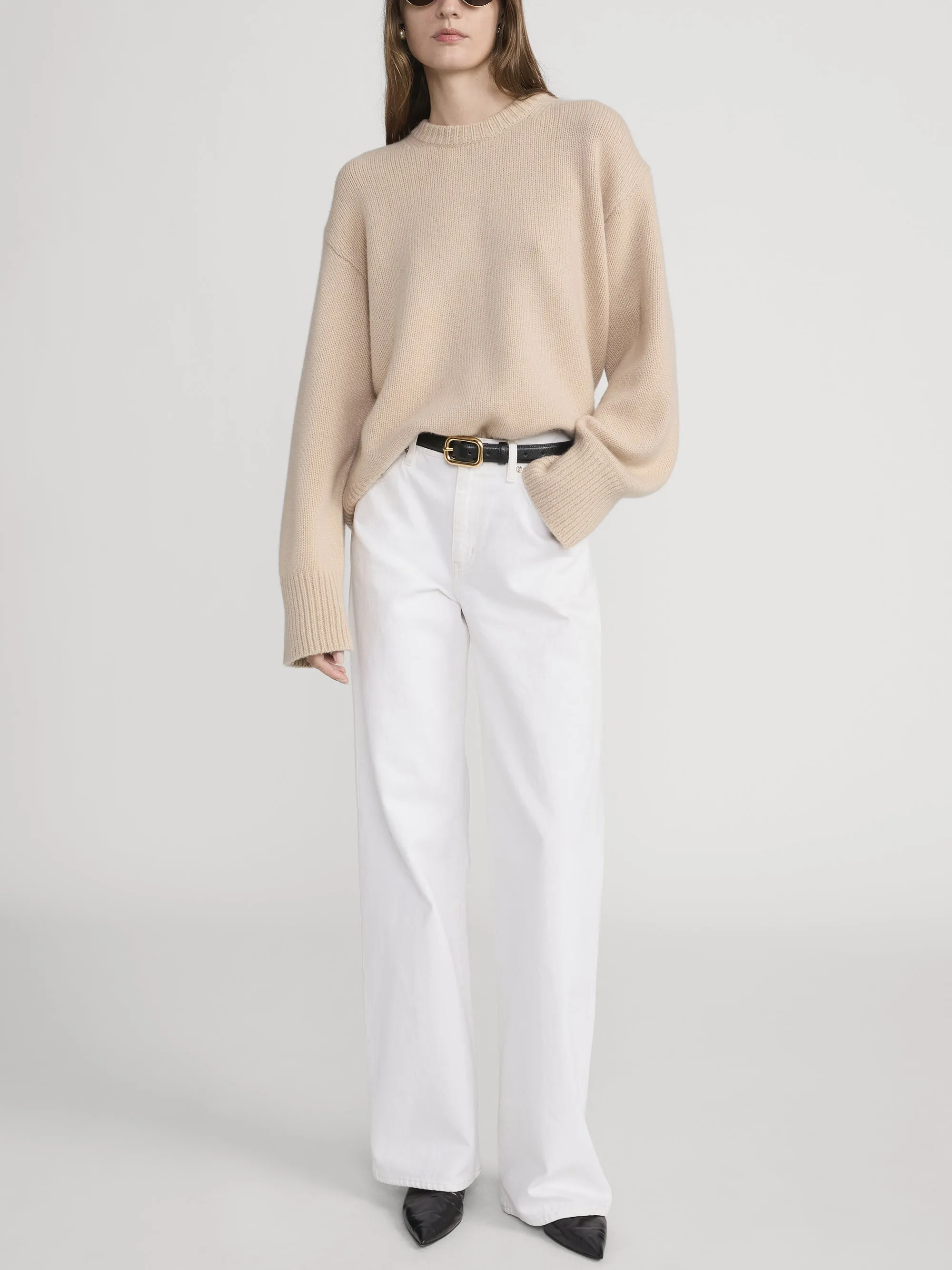 The Cashmere Oversized Crew -- Oatmeal Heather sold by Frame Denim product image thumbnail 2