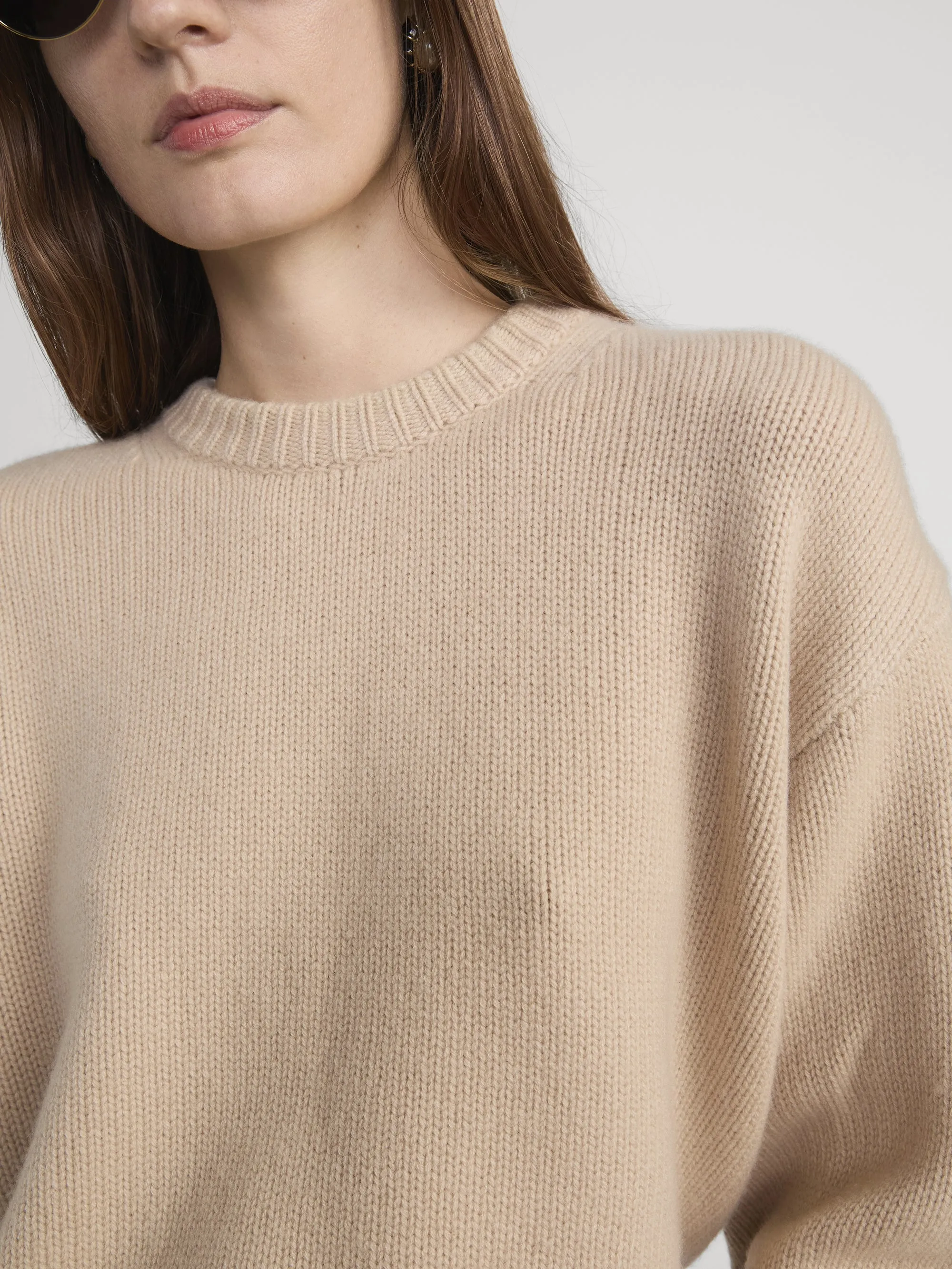 The Cashmere Oversized Crew -- Oatmeal Heather sold by Frame Denim product image thumbnail 4