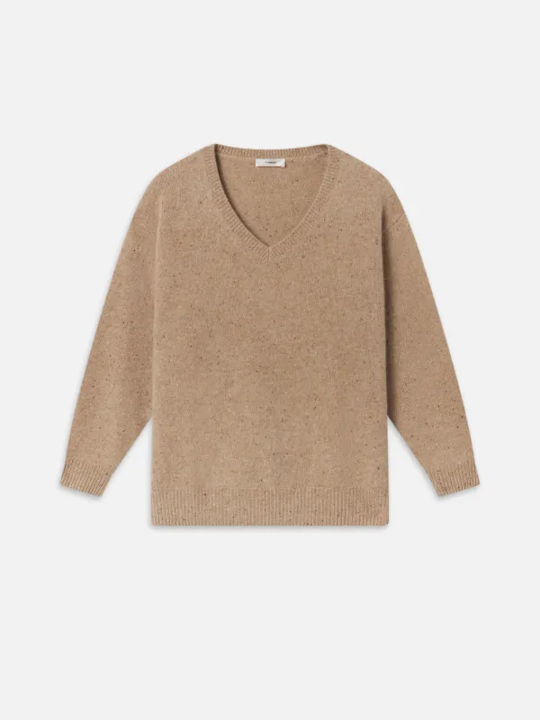 The Cashmere V Sweater -- Light Camel sold by Frame Denim