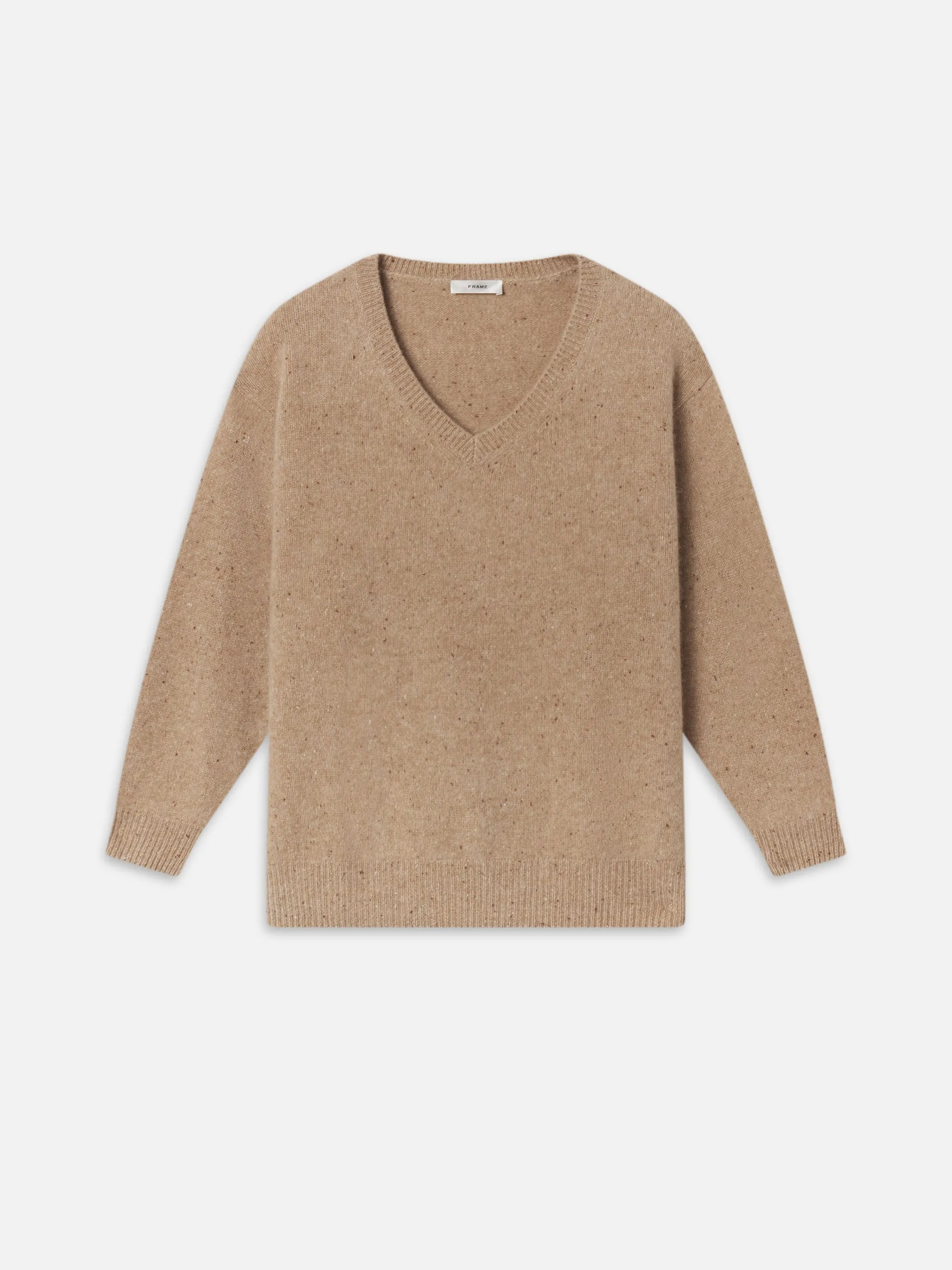 The Cashmere V Sweater -- Light Camel sold by Frame Denim