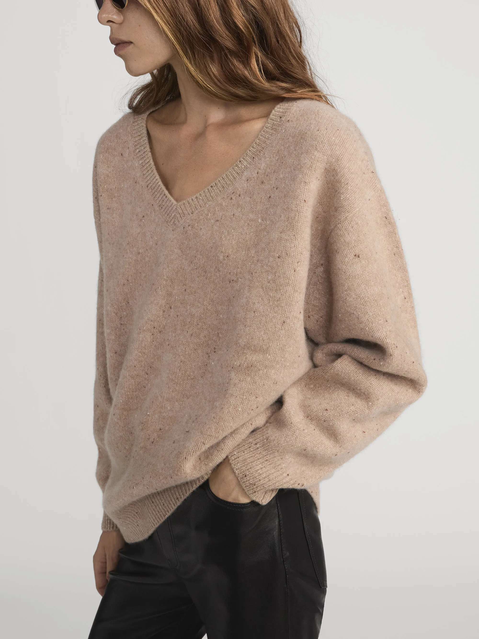 The Cashmere V Sweater -- Light Camel sold by Frame Denim product image thumbnail 5