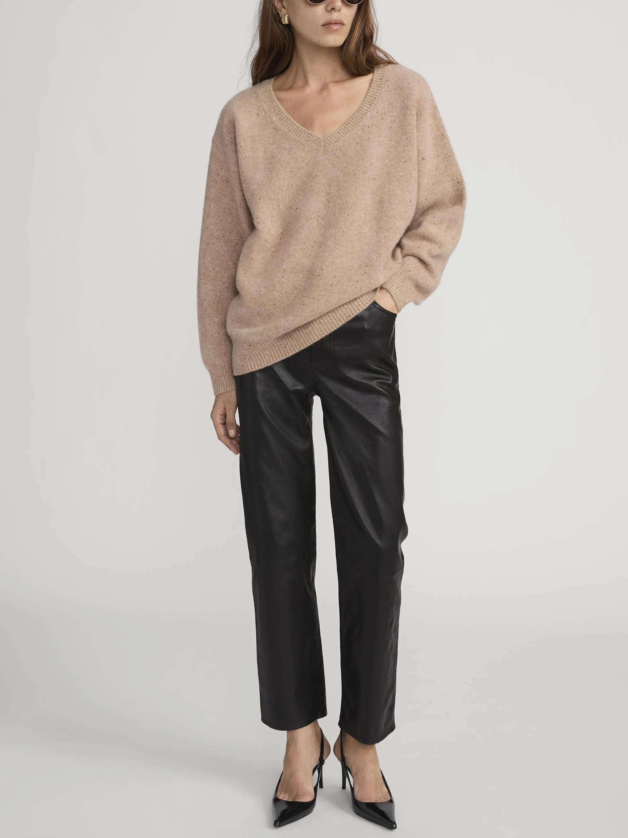 The Cashmere V Sweater -- Light Camel sold by Frame Denim product image thumbnail 2