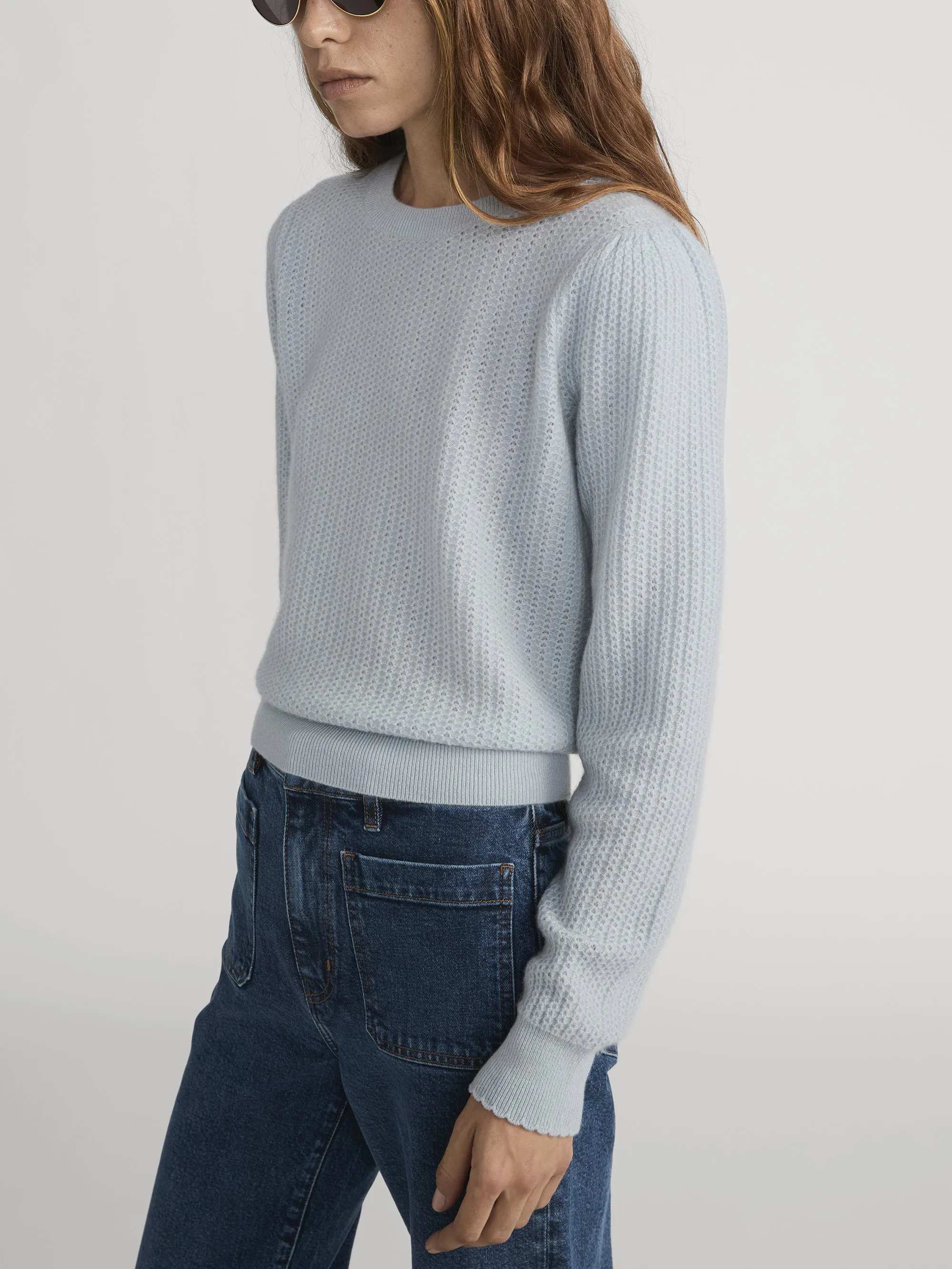Chain Pointelle Sweater -- Sky Blue sold by Frame Denim product image thumbnail 5