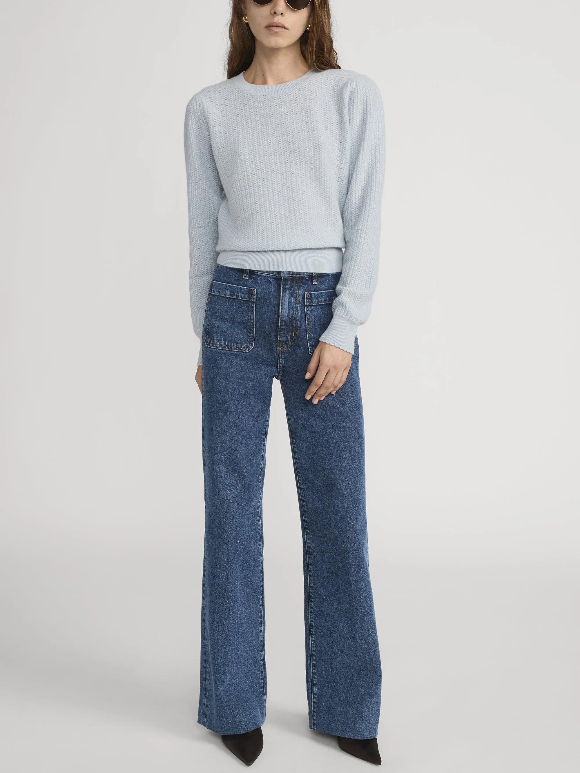 Chain Pointelle Sweater -- Sky Blue sold by Frame Denim product image thumbnail 2