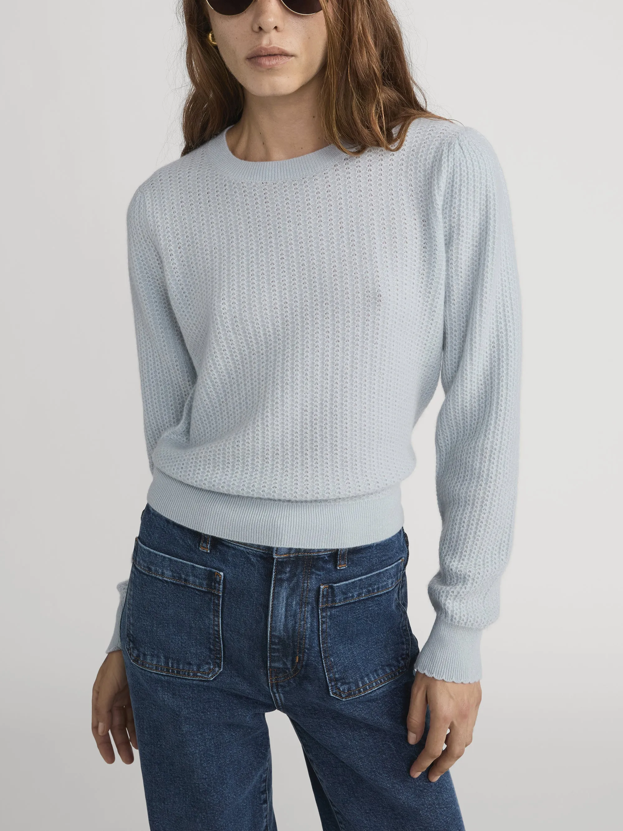 Chain Pointelle Sweater -- Sky Blue sold by Frame Denim product image thumbnail 3