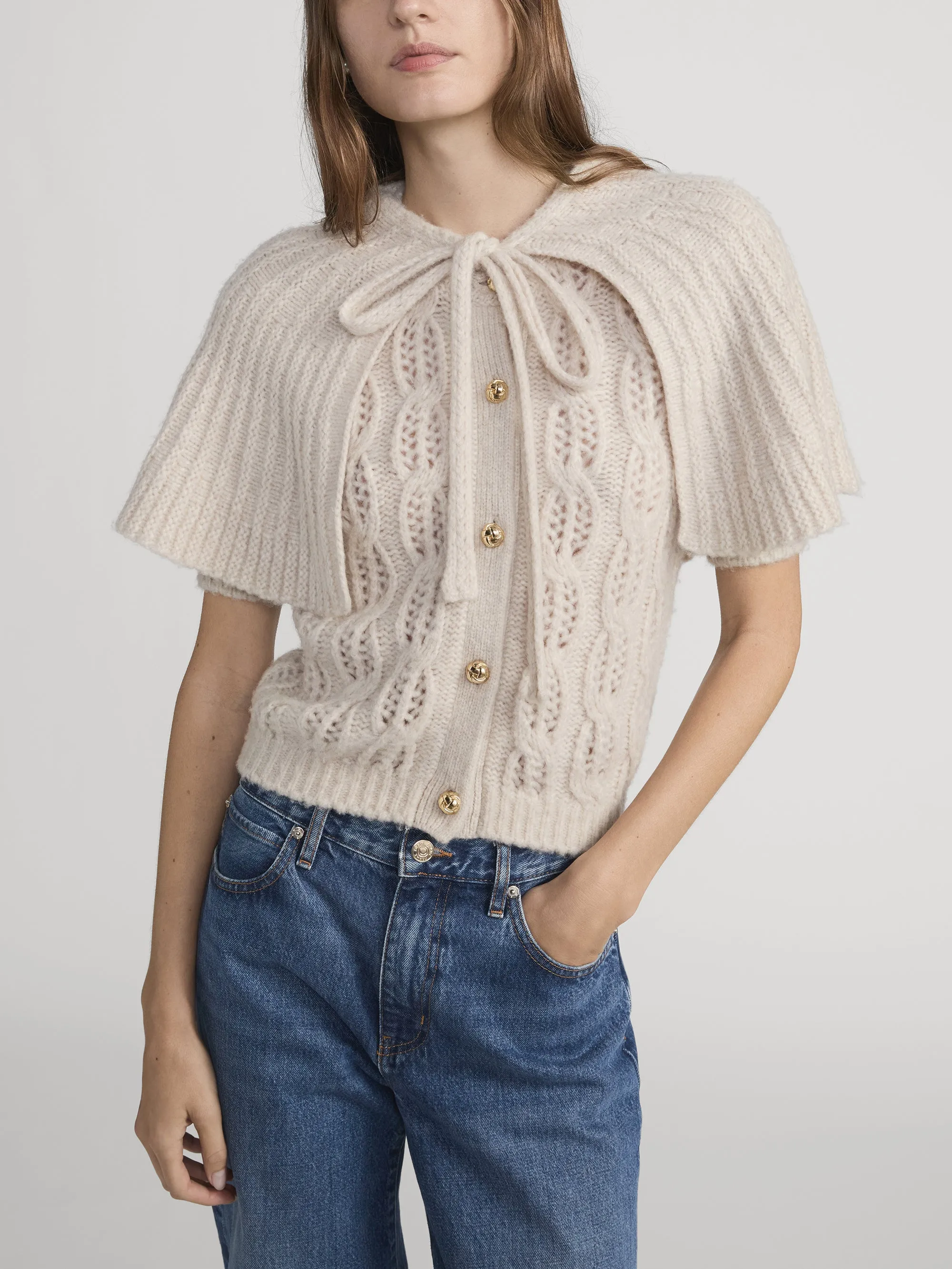 The Cape Cardi -- Fawn sold by Frame Denim product image thumbnail 3