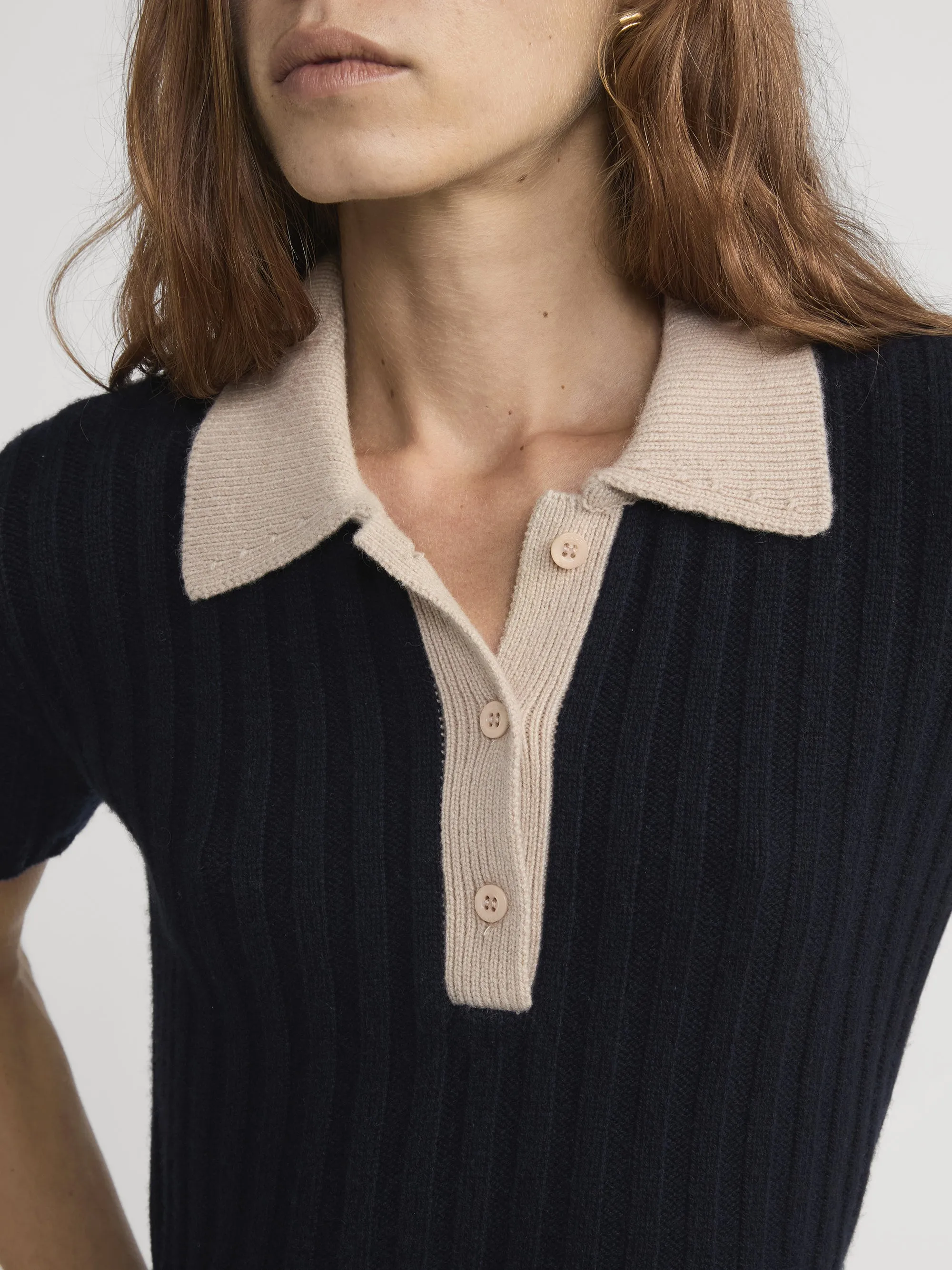 The Contrast Trim Polo -- Navy Multi sold by Frame Denim product image thumbnail 4