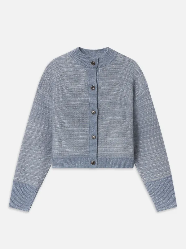 The Jacquard Femme Cardi -- Sky Blue Multi sold by Frame Denim