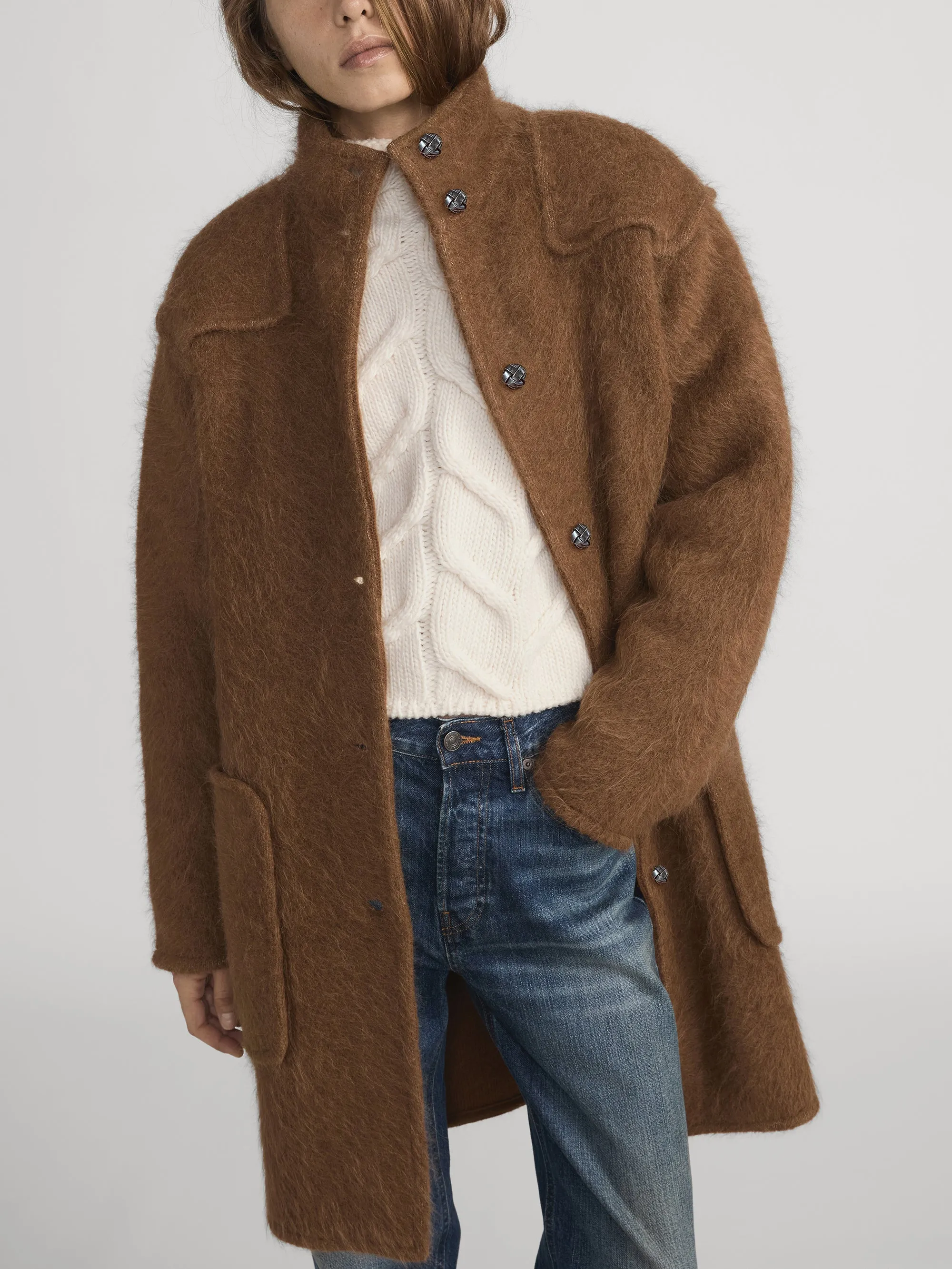 The Oversized Lofty Jacket -- Camel sold by Frame Denim product image thumbnail 3
