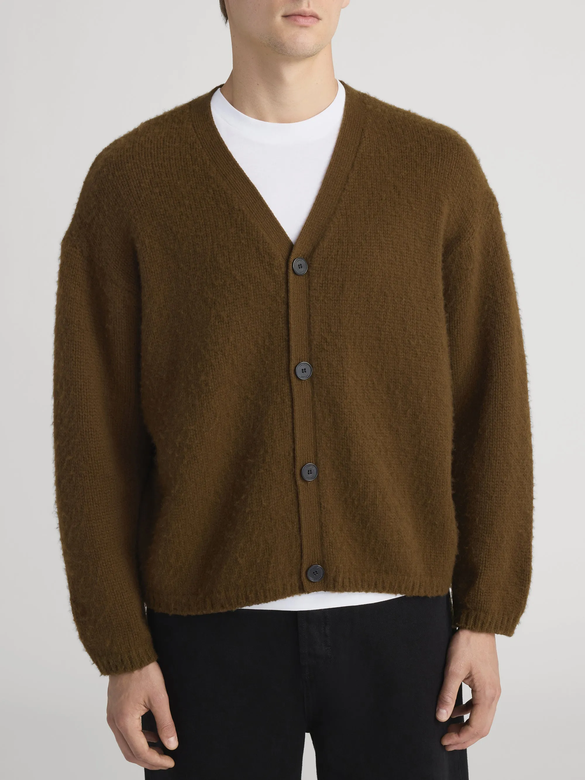 Brushed Cashmere Cardigan -- Caramel sold by Frame Denim product image thumbnail 3