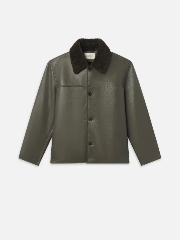 Shearling Jacket -- Dark Olive sold by Frame Denim