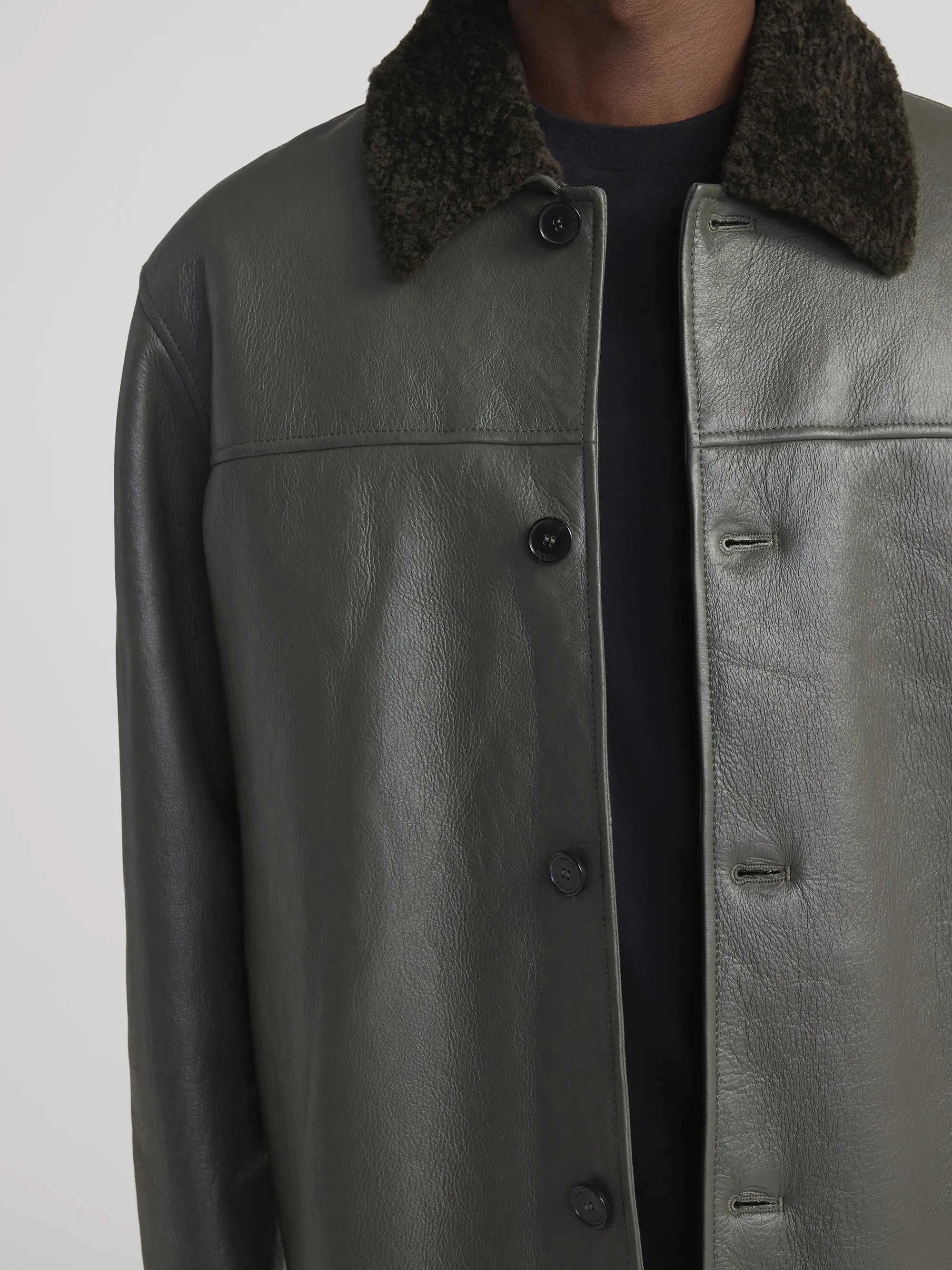 Shearling Jacket -- Dark Olive sold by Frame Denim product image thumbnail 4