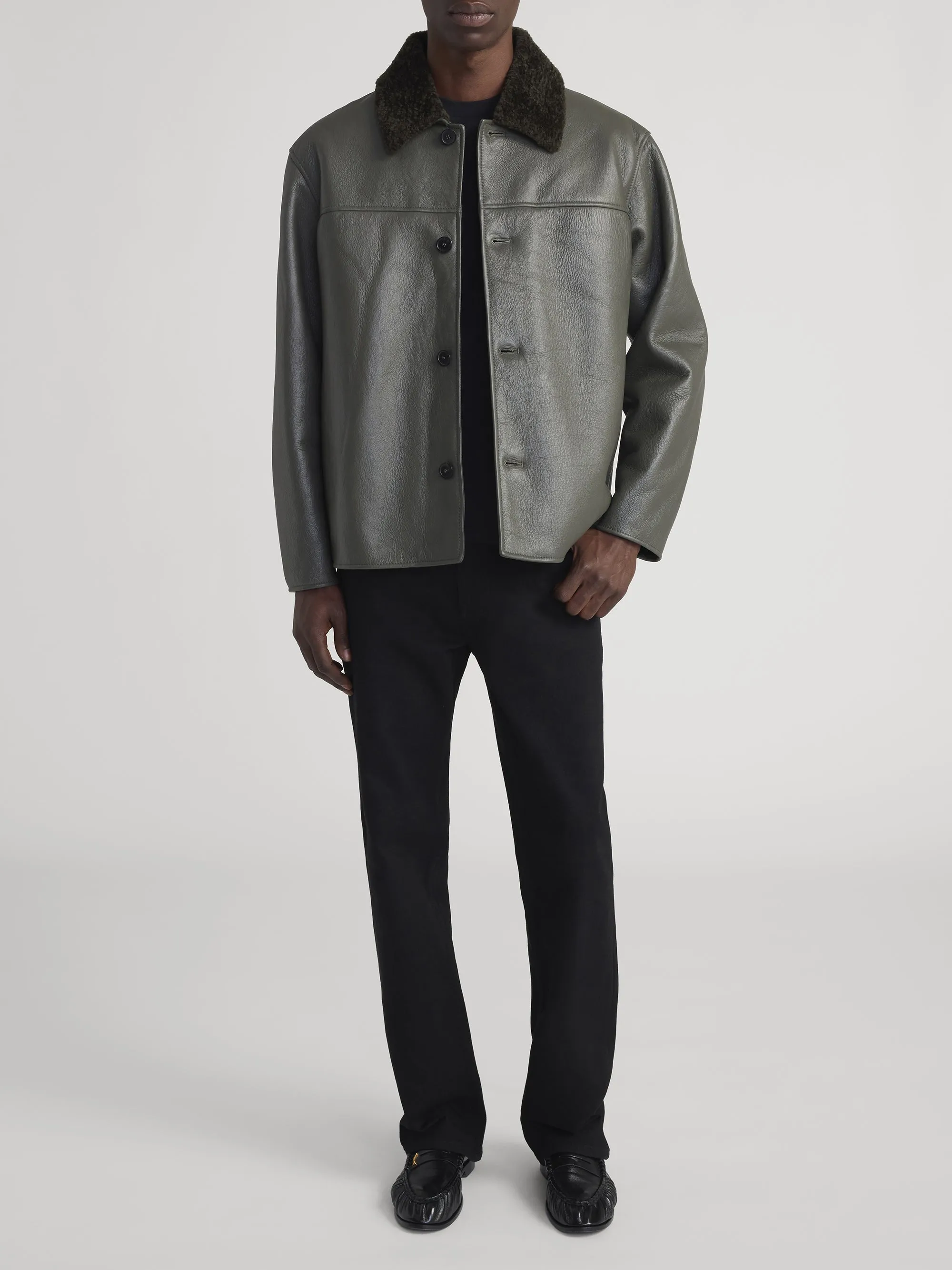 Shearling Jacket -- Dark Olive sold by Frame Denim product image thumbnail 2