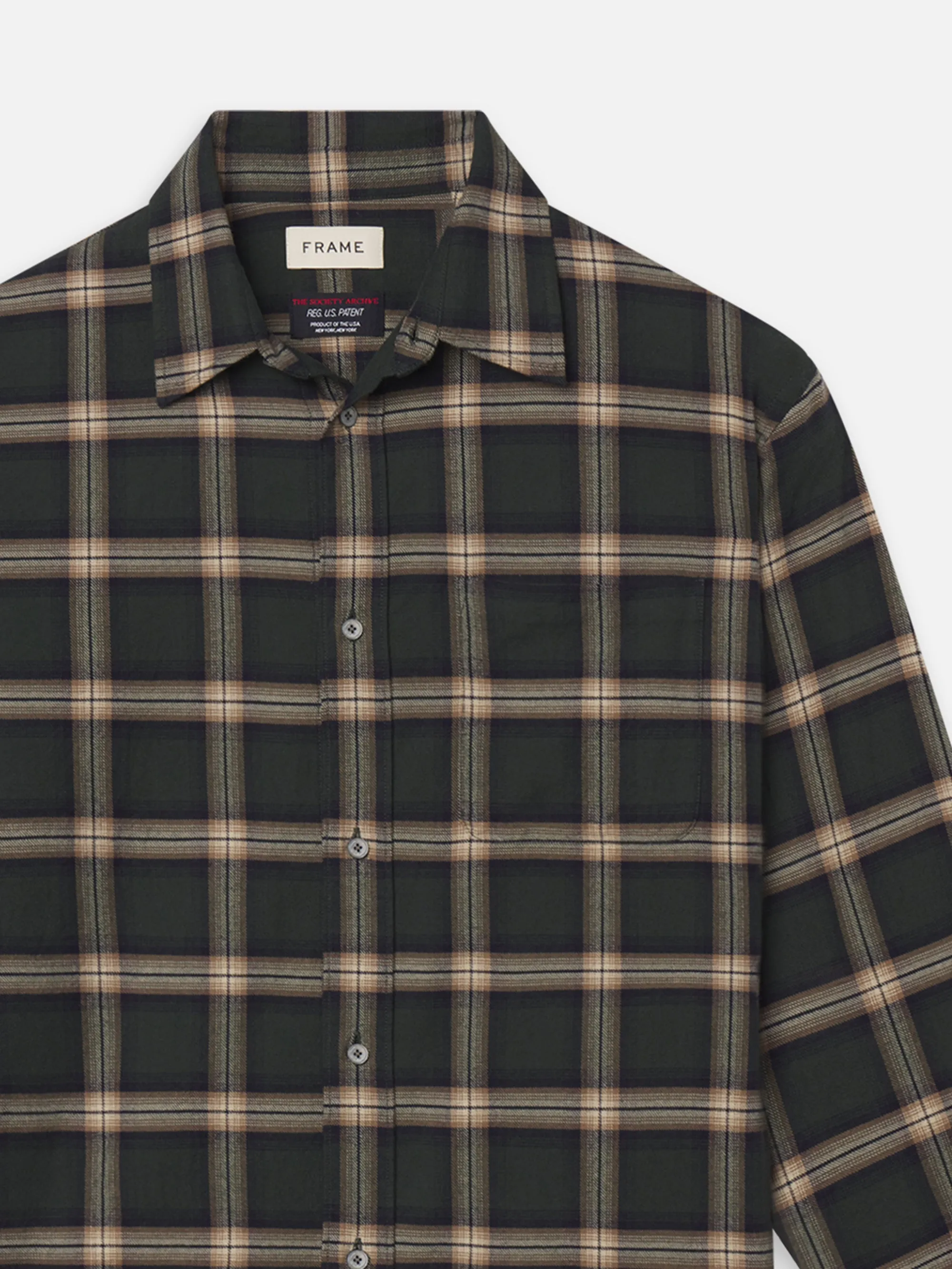 The Society Archive Vintage Plaid Shirt -- Beige Plaid sold by Frame Denim product image thumbnail 2