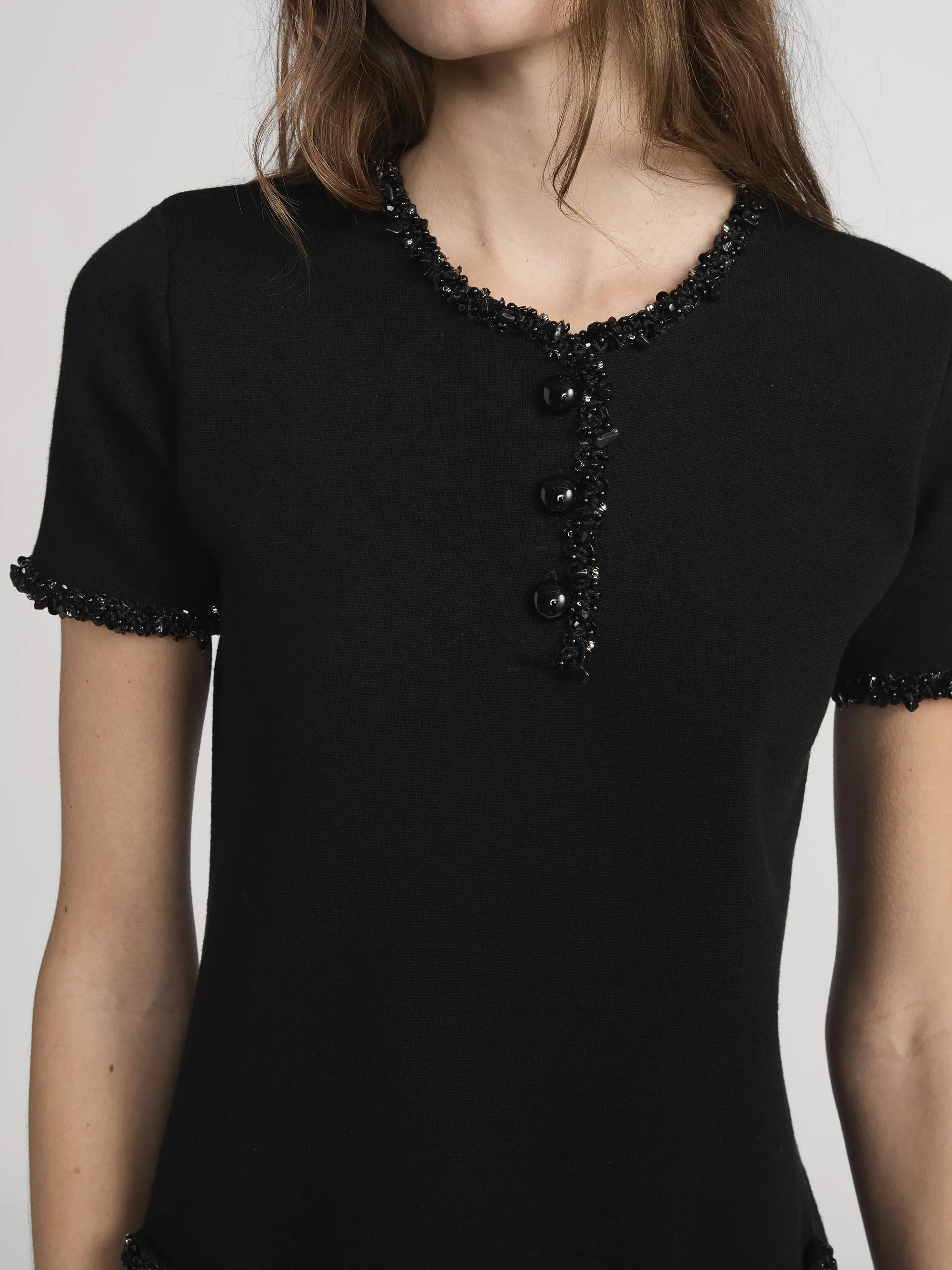 The Beaded Trim Dress -- Black sold by Frame Denim product image thumbnail 3