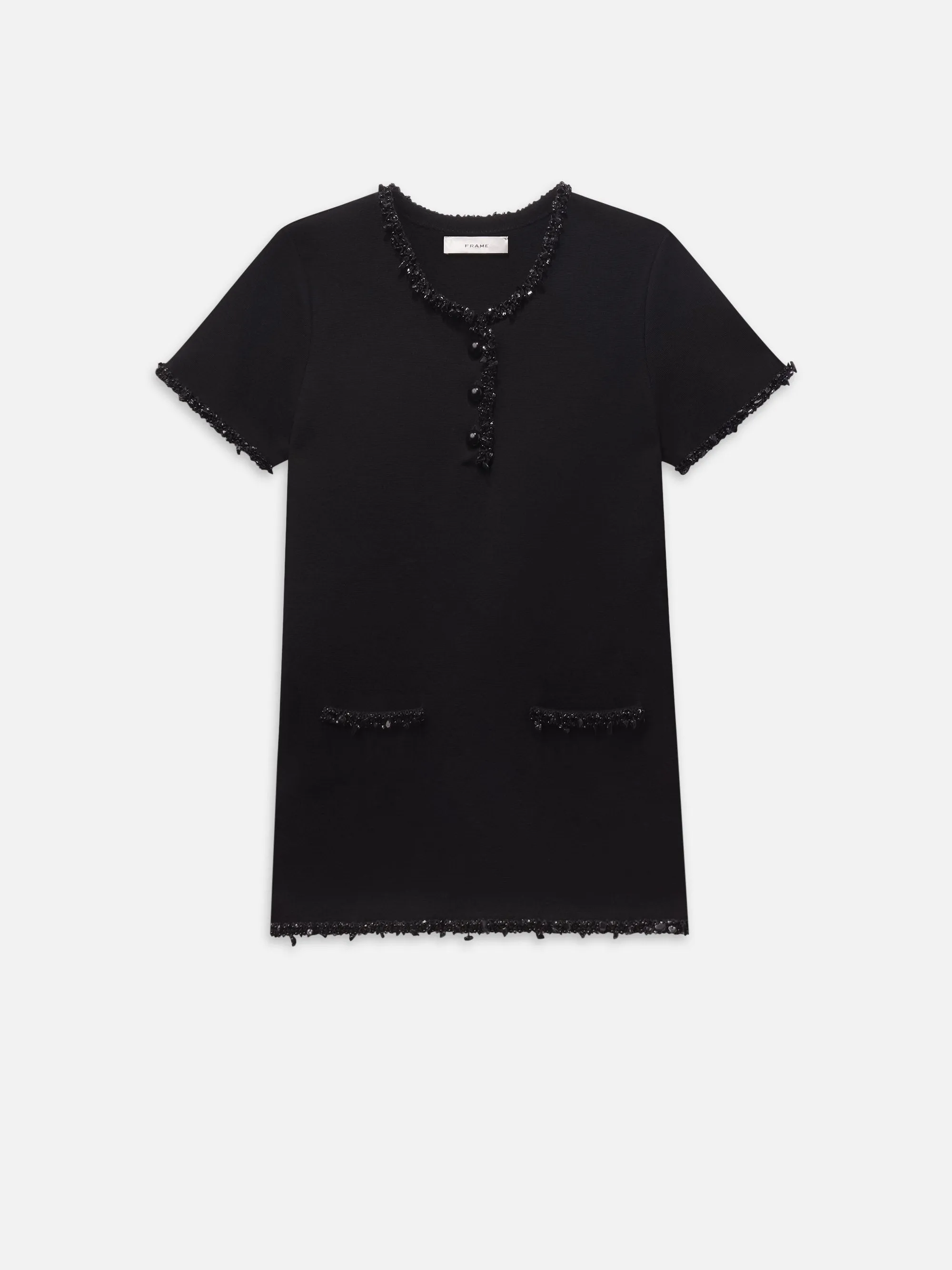 The Beaded Trim Dress -- Black sold by Frame Denim