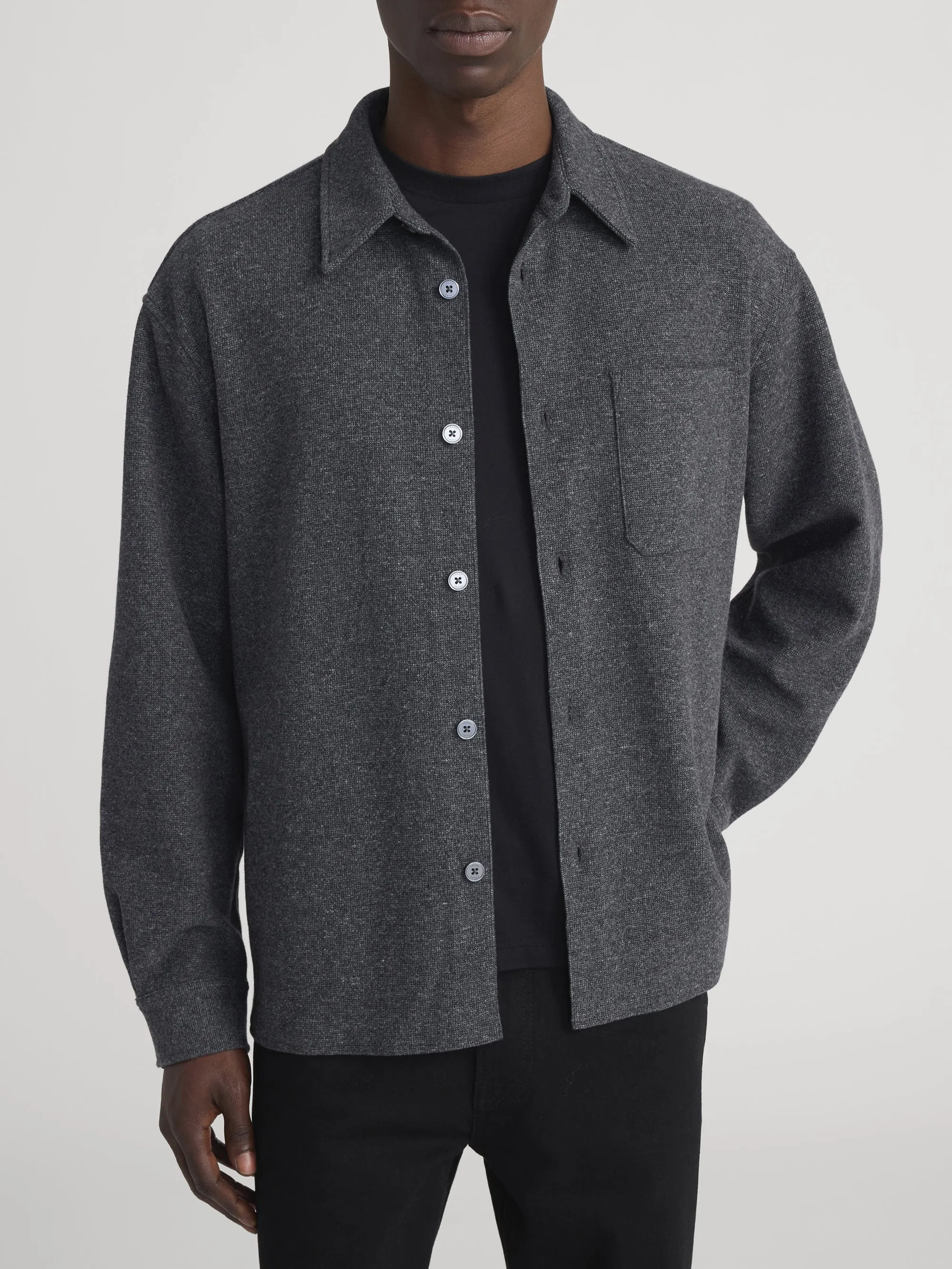 Waffle Textured Shirt -- Heather Grey sold by Frame Denim product image thumbnail 3
