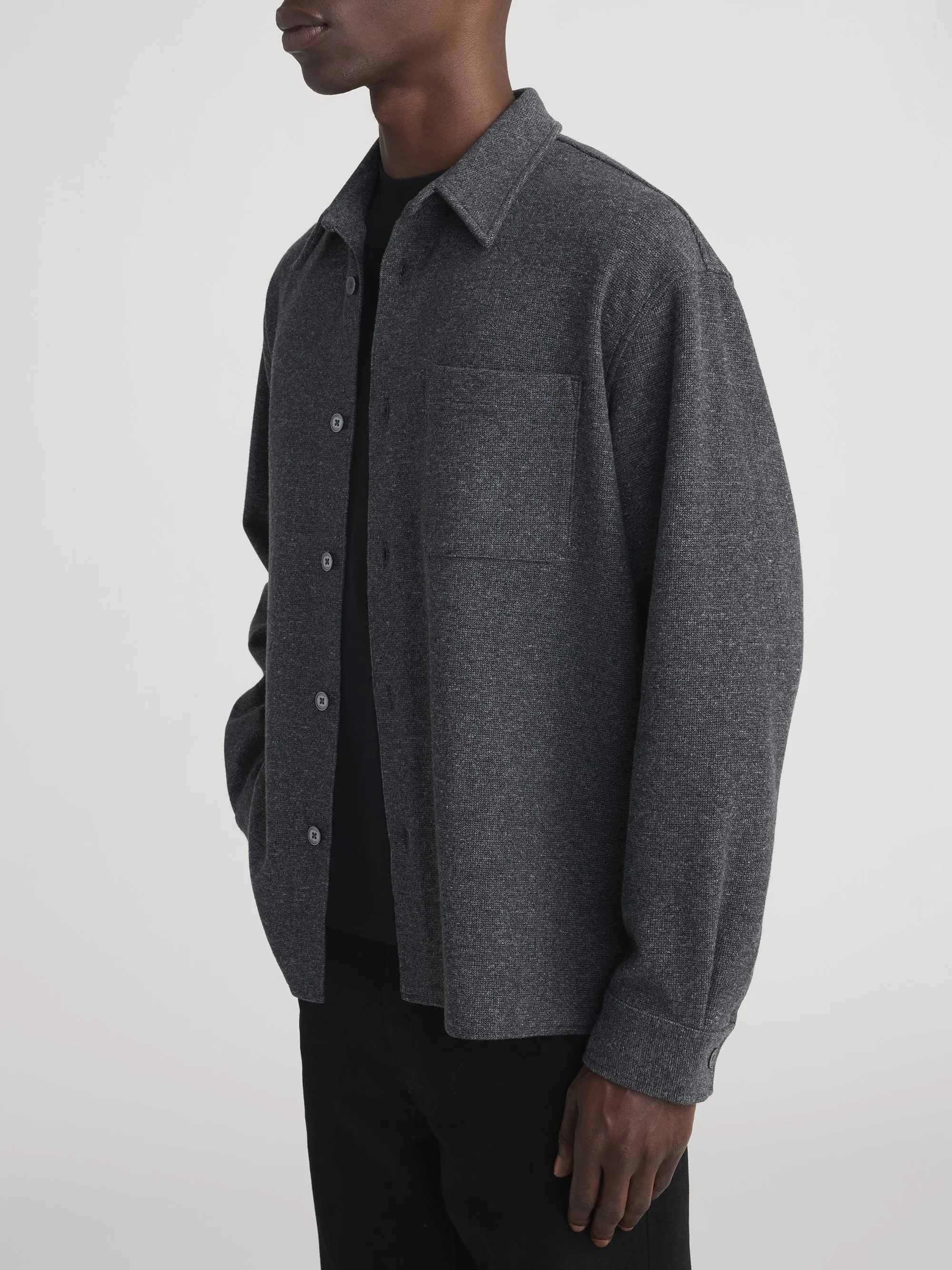 Waffle Textured Shirt -- Heather Grey sold by Frame Denim product image thumbnail 5