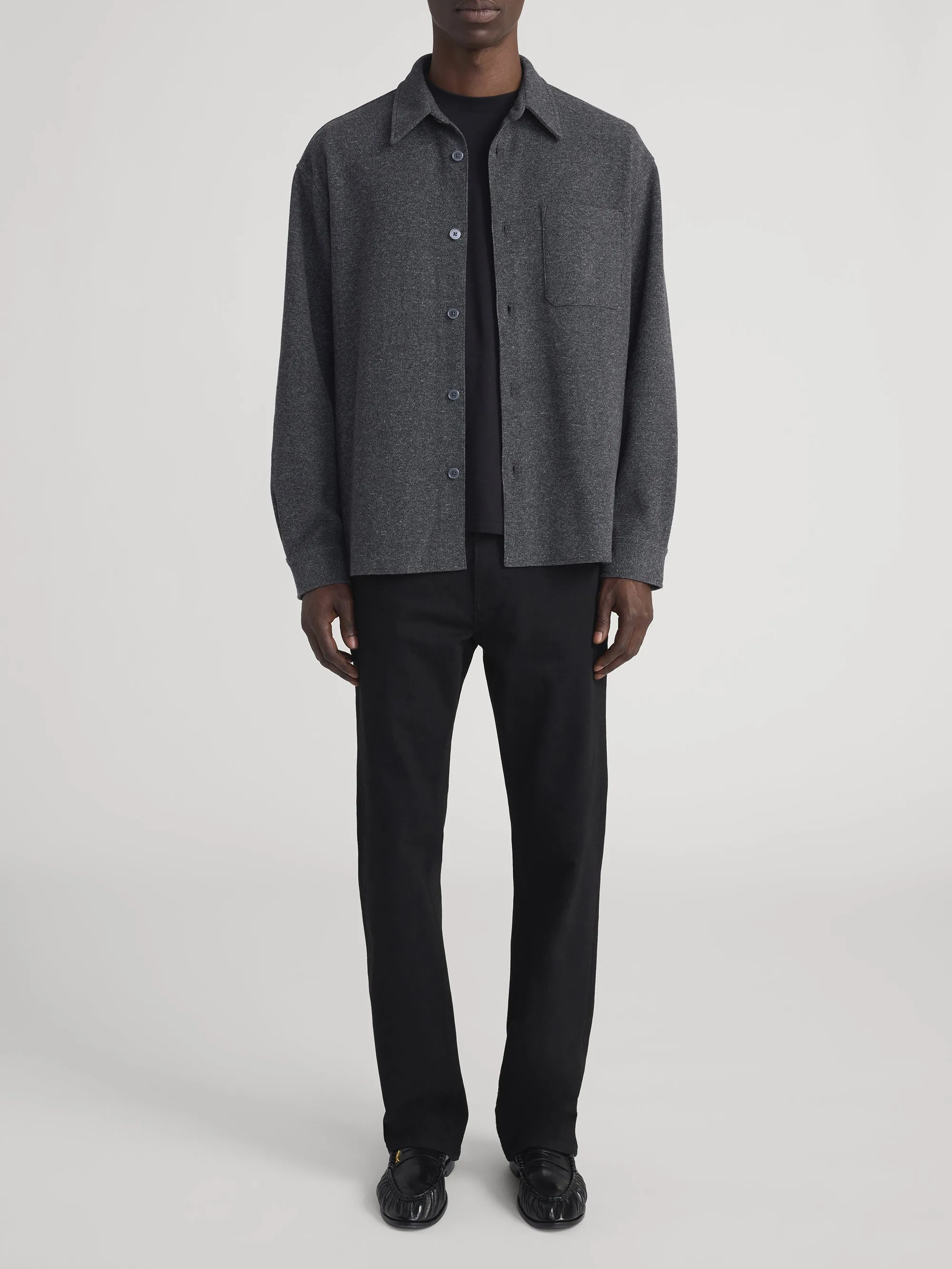 Waffle Textured Shirt -- Heather Grey sold by Frame Denim product image thumbnail 2