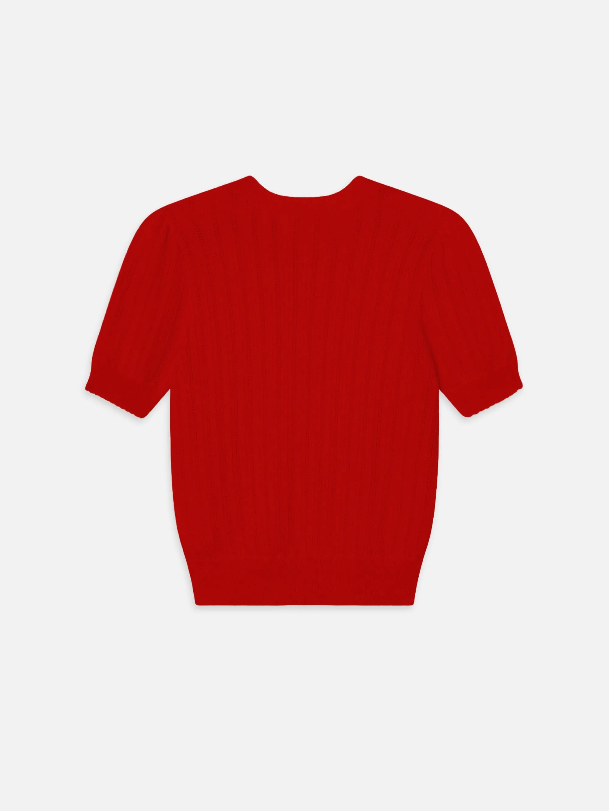 The Ladder Pointelle Sweater -- Bright Raspberry sold by Frame Denim product image thumbnail 3