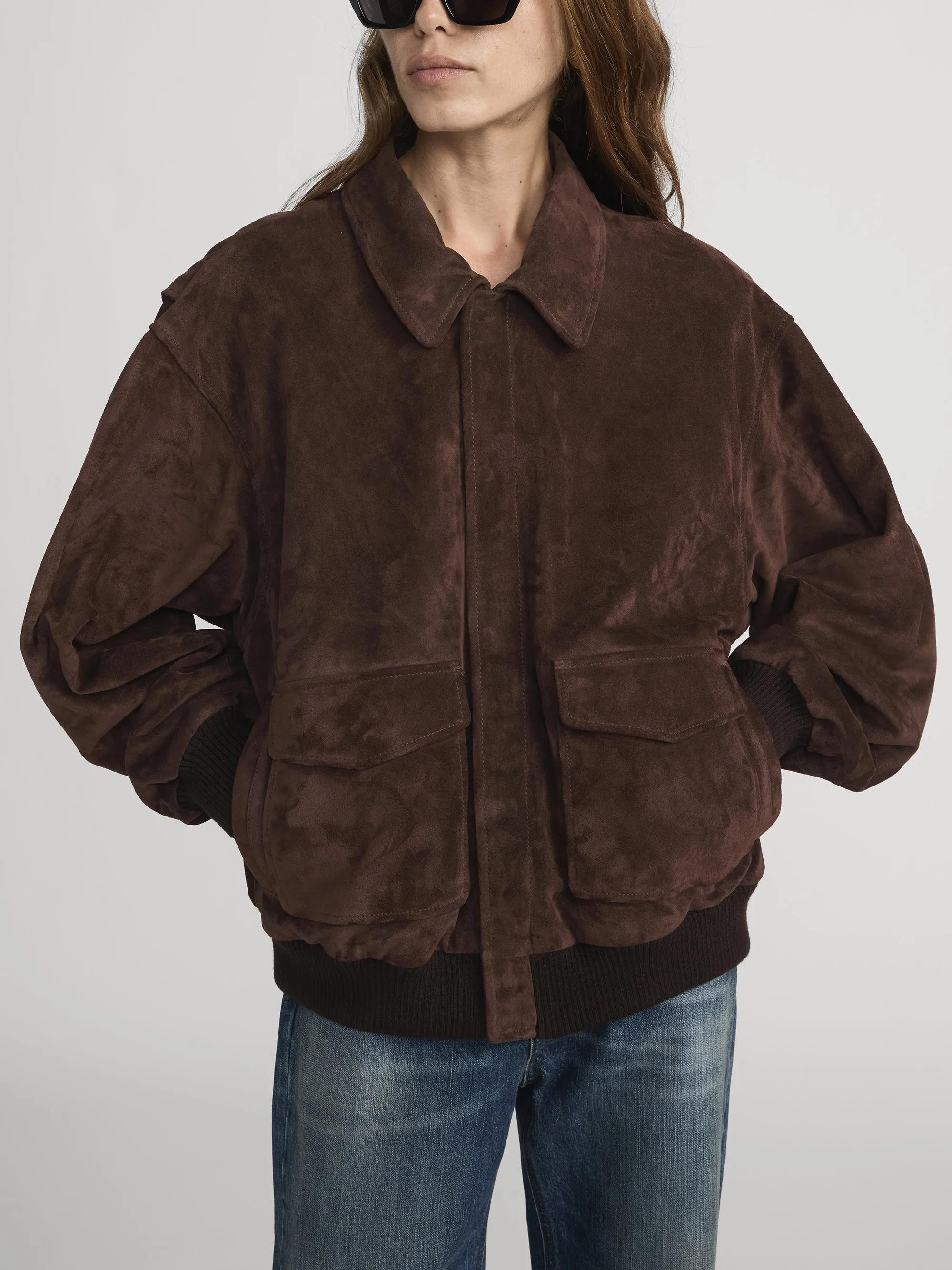 The Suede Oversized Jacket -- Americano sold by Frame Denim product image thumbnail 3