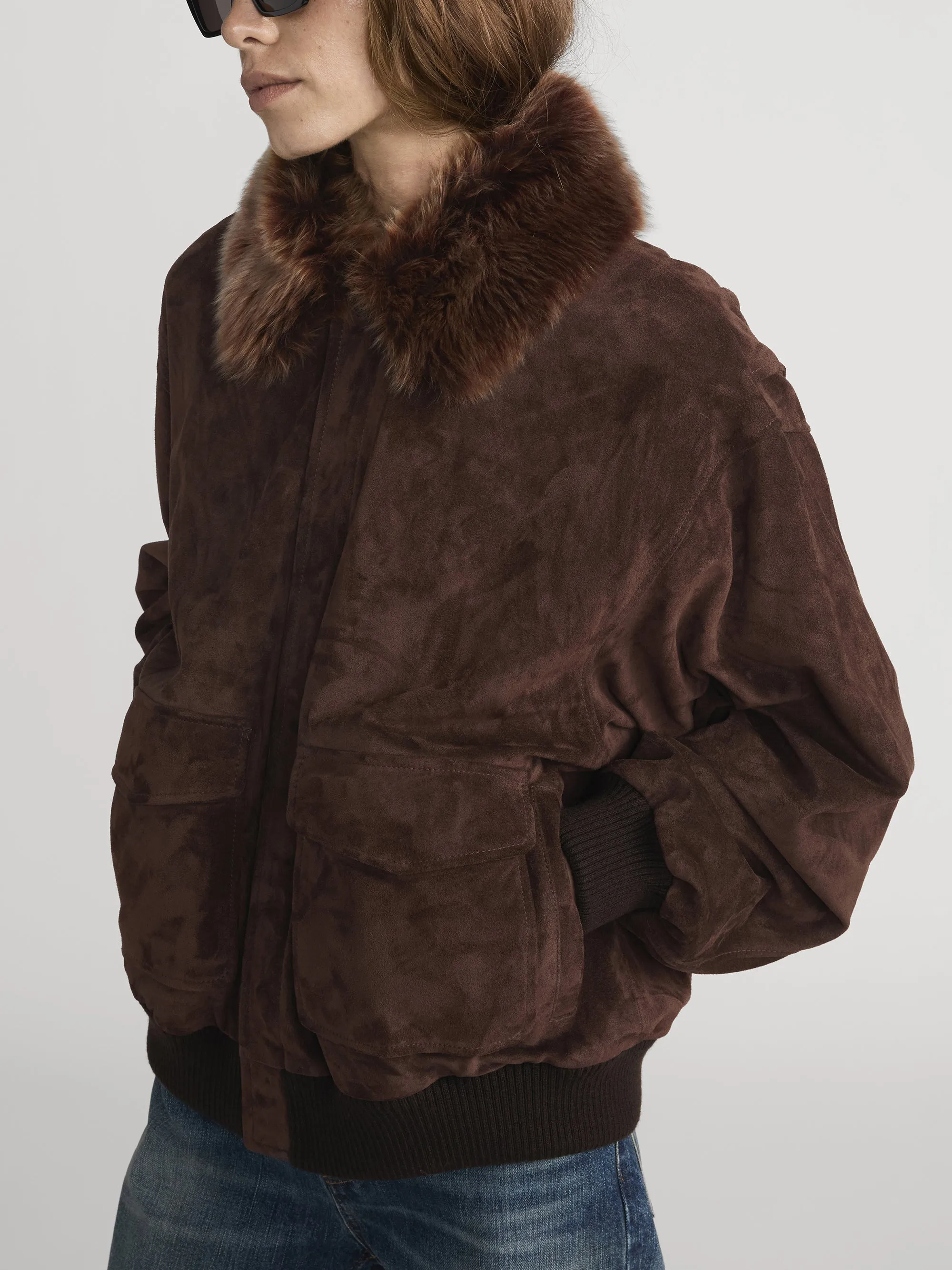 The Suede Oversized Jacket -- Americano sold by Frame Denim product image thumbnail 5