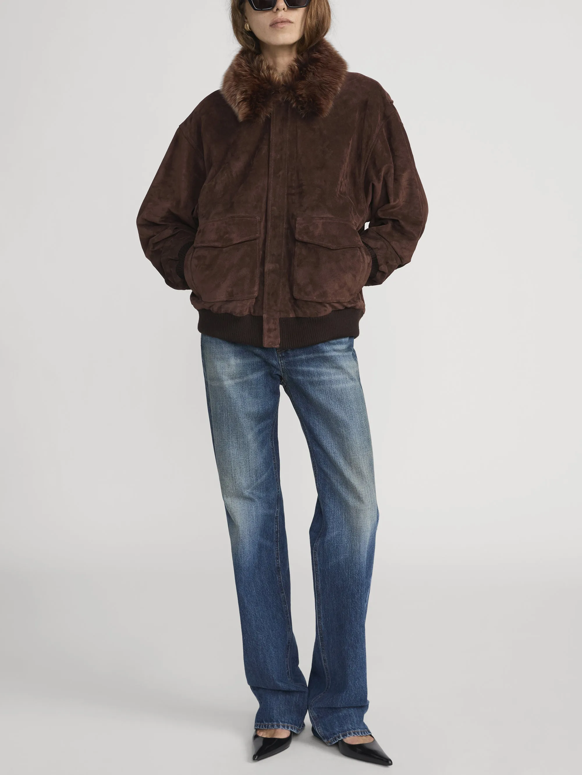 The Suede Oversized Jacket -- Americano sold by Frame Denim product image thumbnail 2