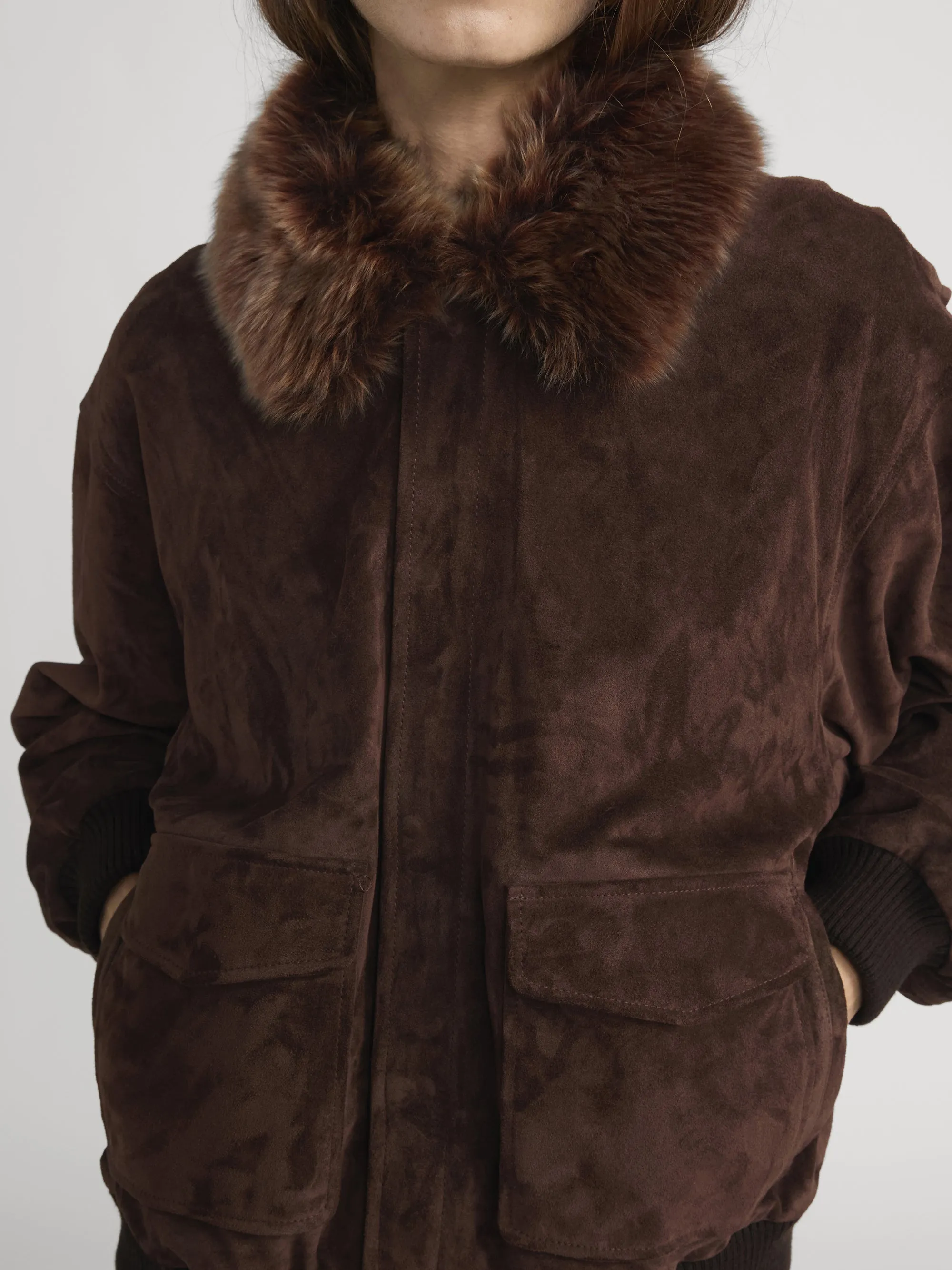 The Suede Oversized Jacket -- Americano sold by Frame Denim product image thumbnail 4