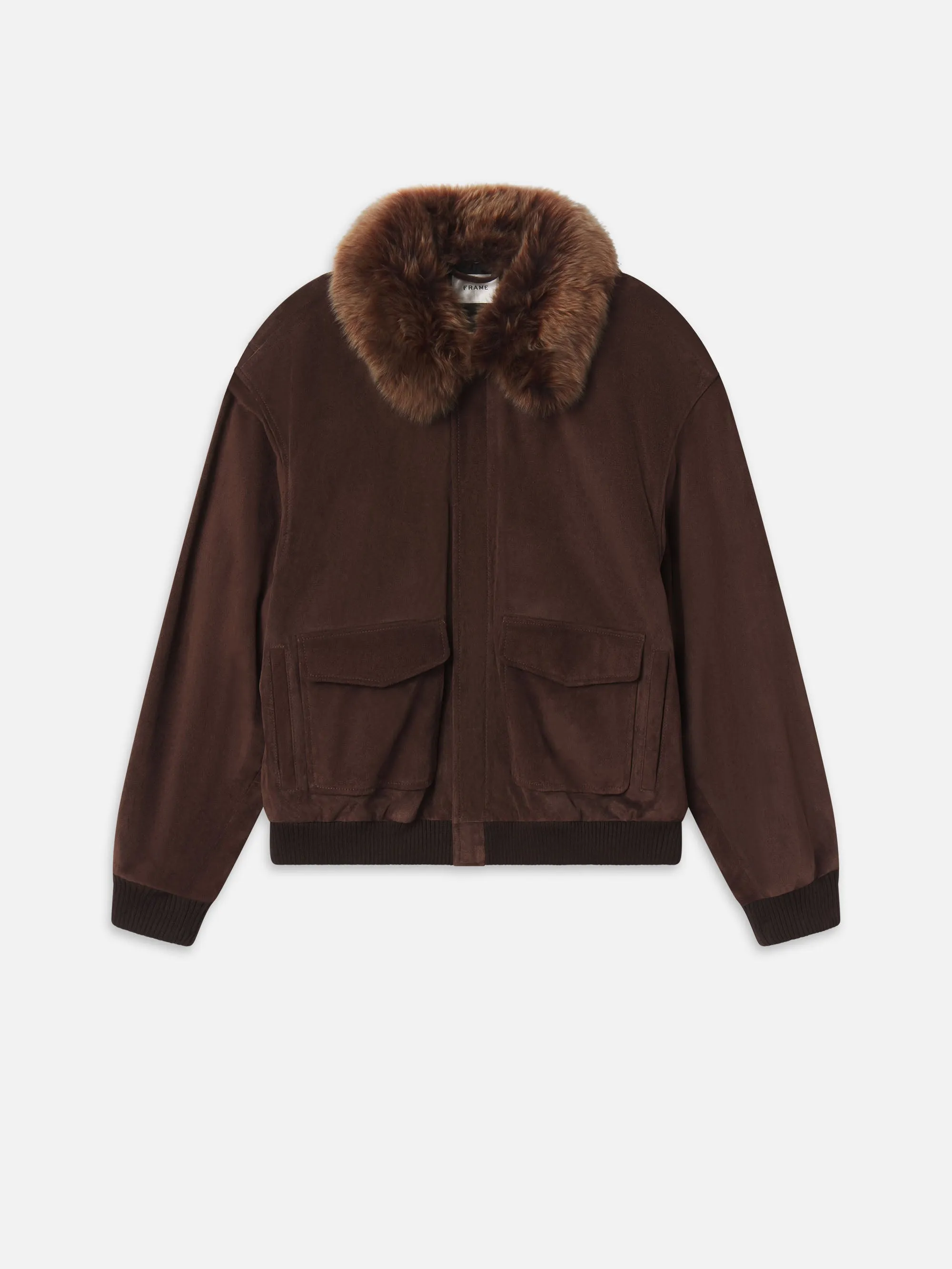 The Suede Oversized Jacket -- Americano sold by Frame Denim