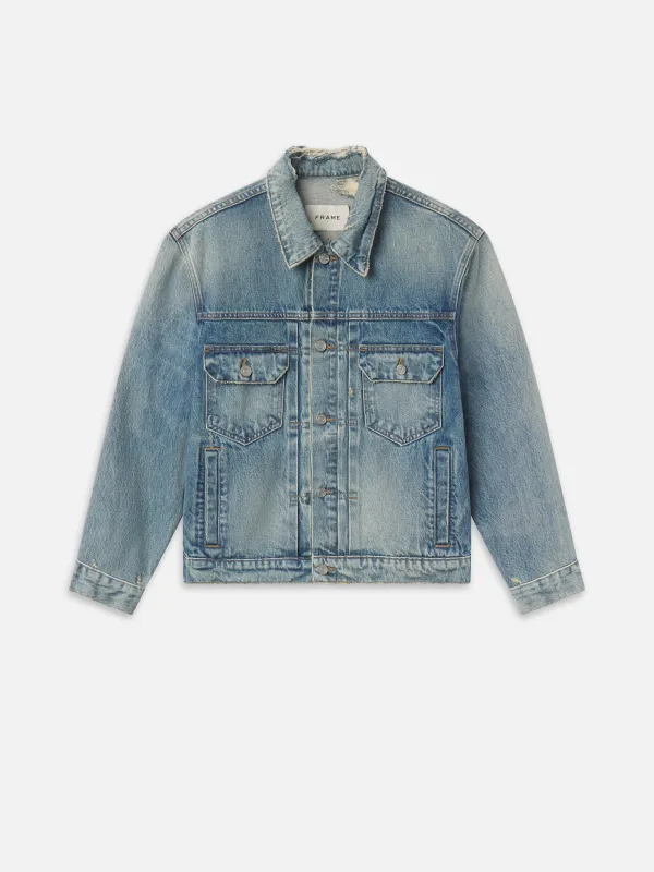 Vintage Wash Denim Jacket -- Shortstop sold by Frame Denim