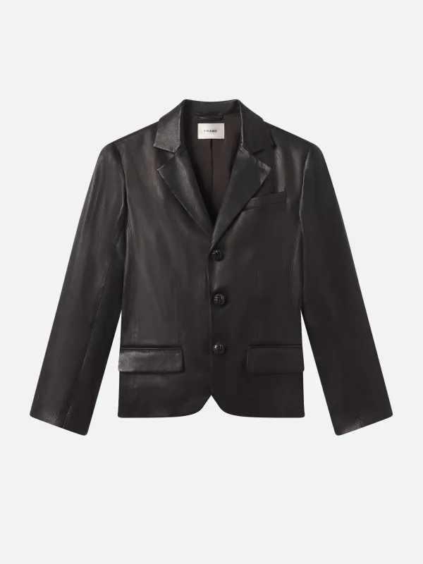 The Leather Smart Blazer -- Black sold by Frame Denim