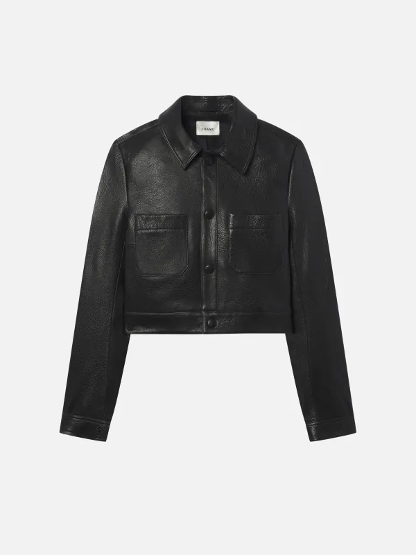 The Small Leather Jacket -- Black sold by Frame Denim