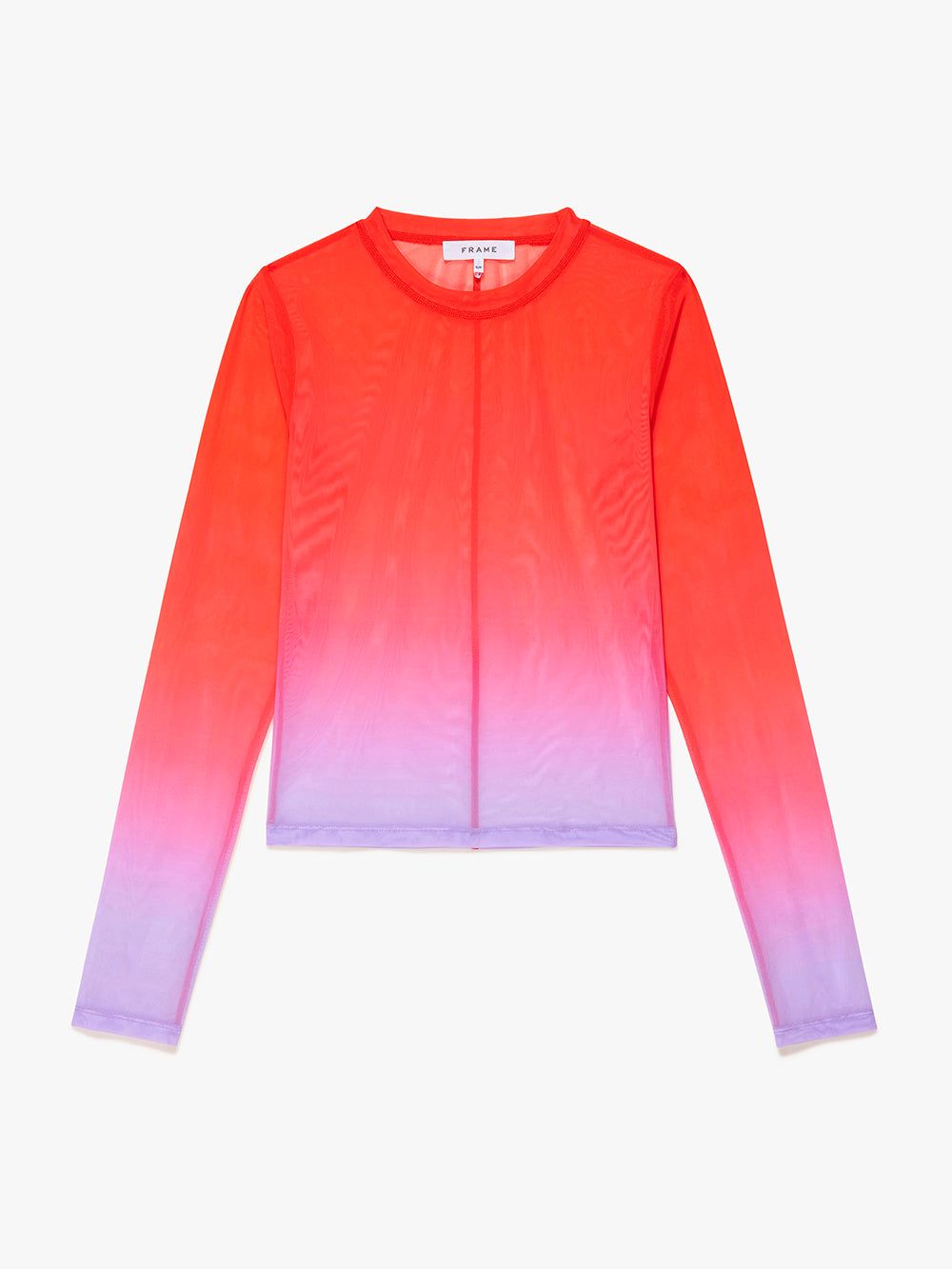 Cropped Long Sleeve Tee -- Red Orange Multi sold by Frame Denim